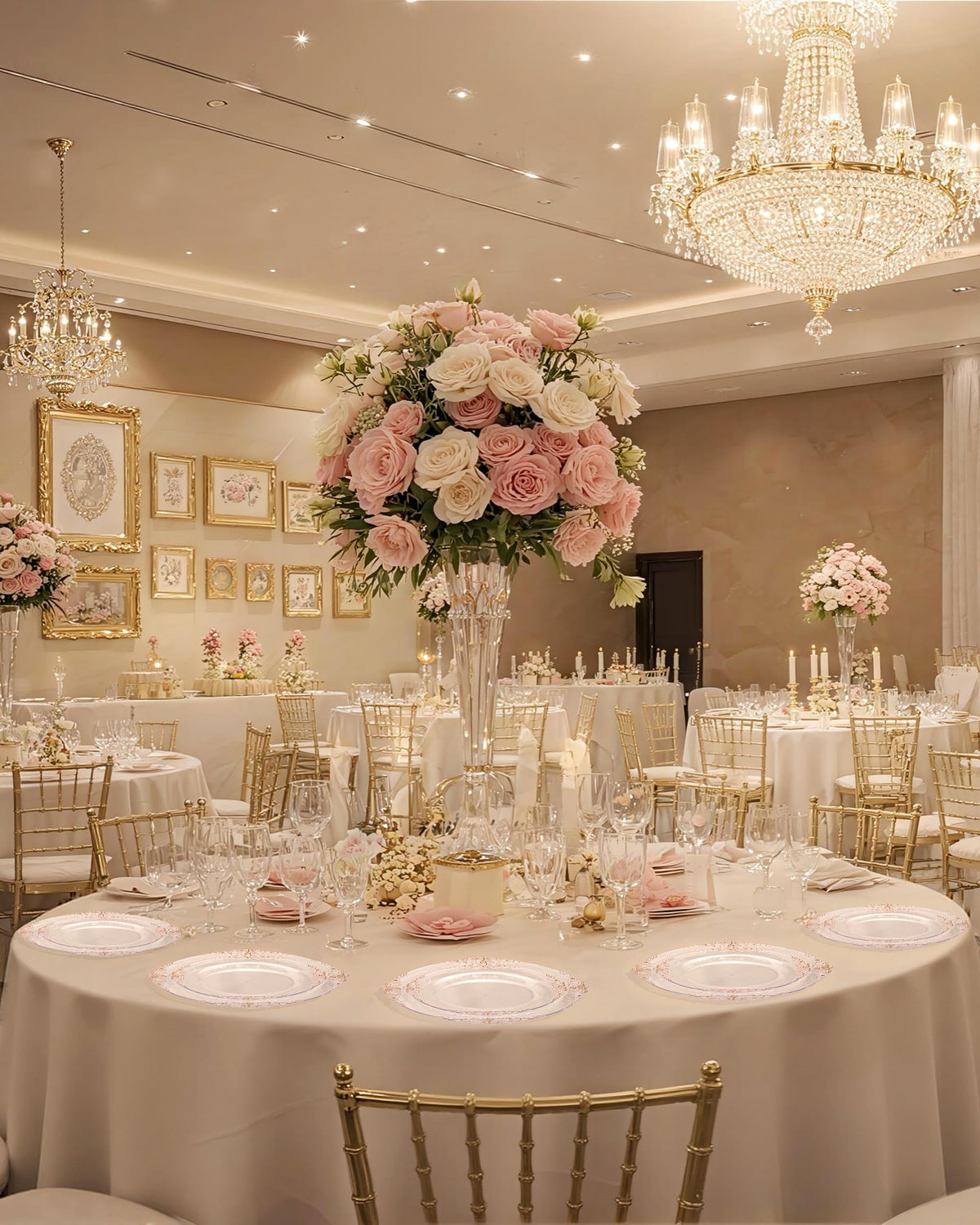 Nervure 175Pcs Rose Gold Plates Disposable Party Plates for - Nervure Official Imagery - 8