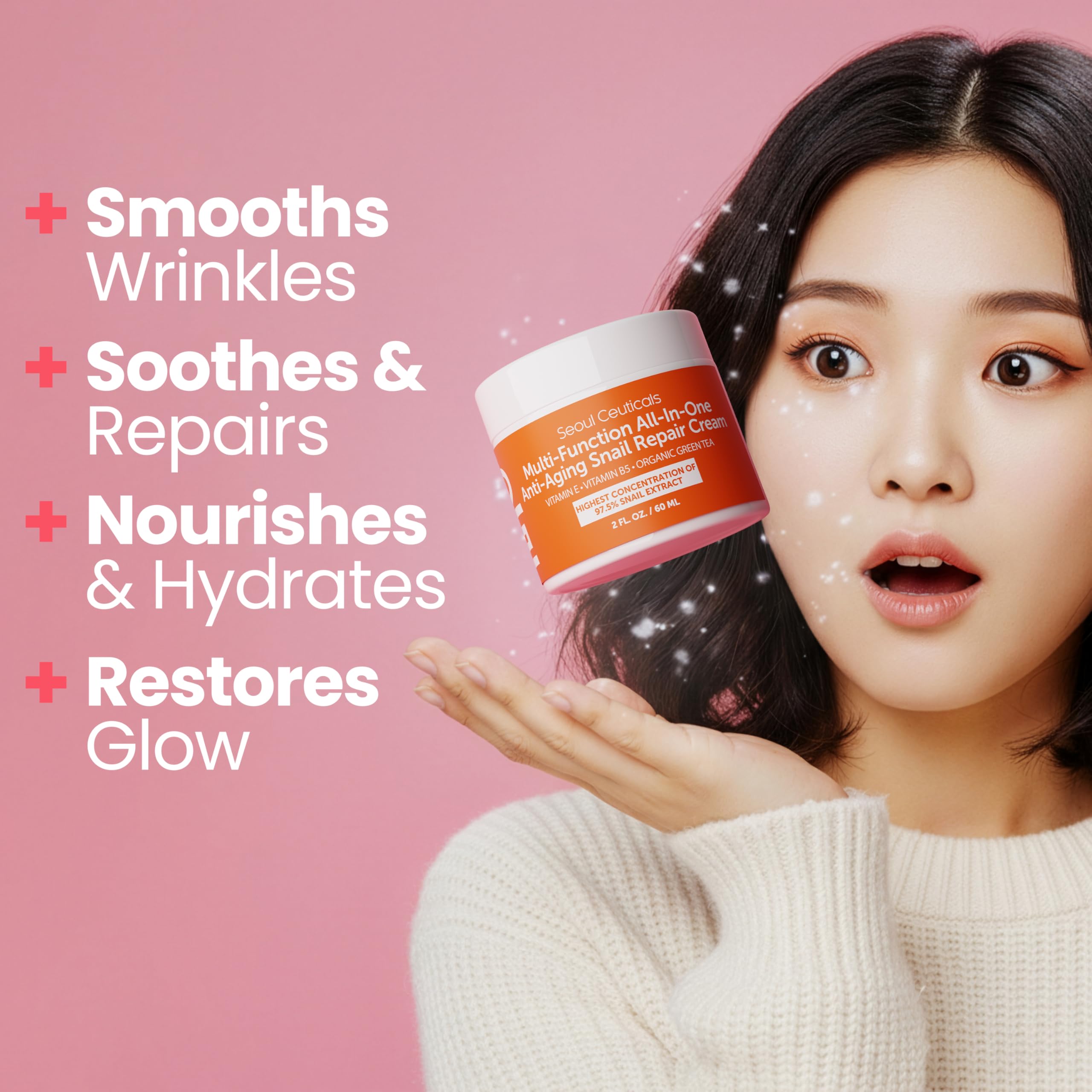 SeoulCeuticals 97.5% Snail Mucin Korean Face Moisturizer Day - SeoulCeuticals