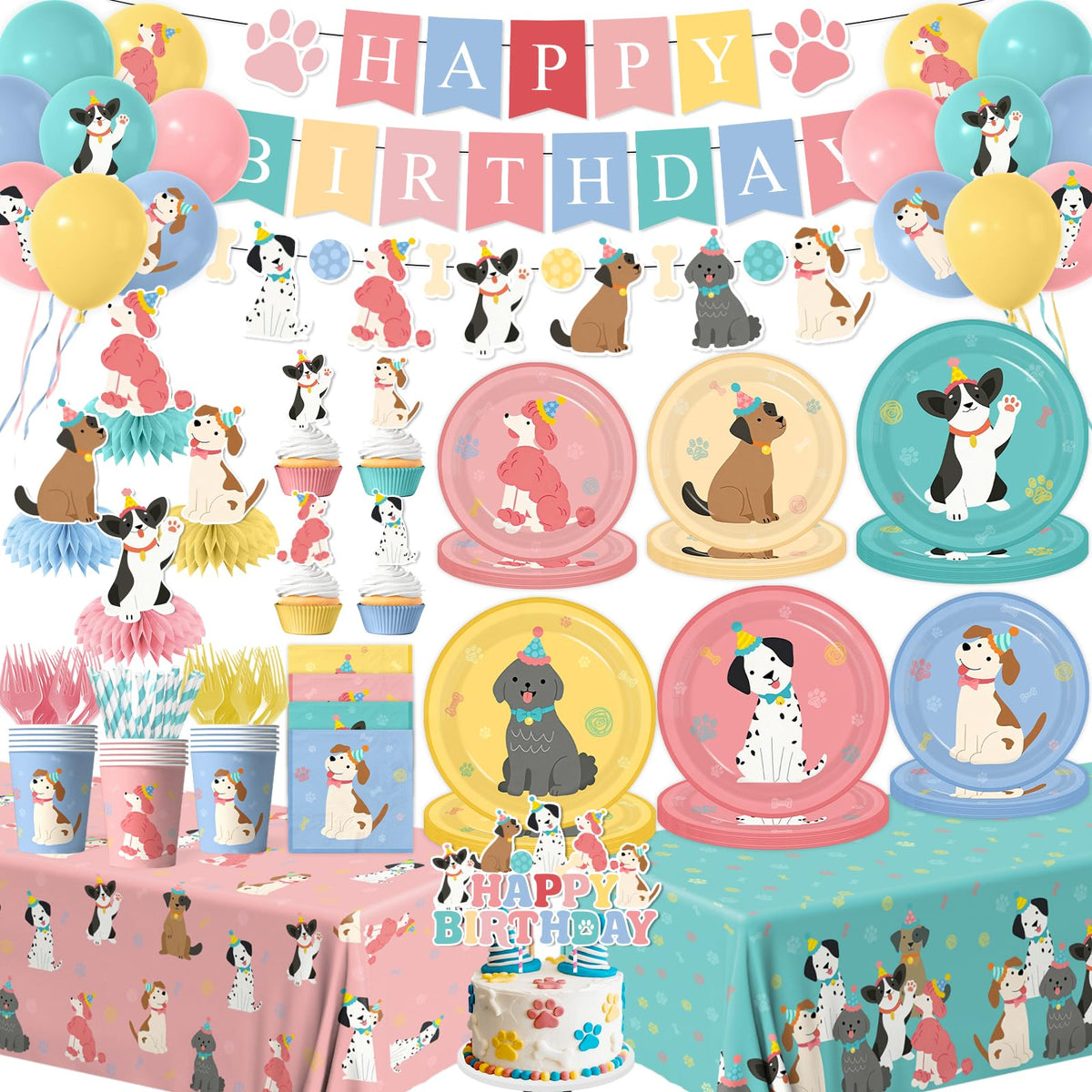 Dog Themed Birthday Party Decorations Puppy Birthday Party - Meuqeaju Official Imagery - 1