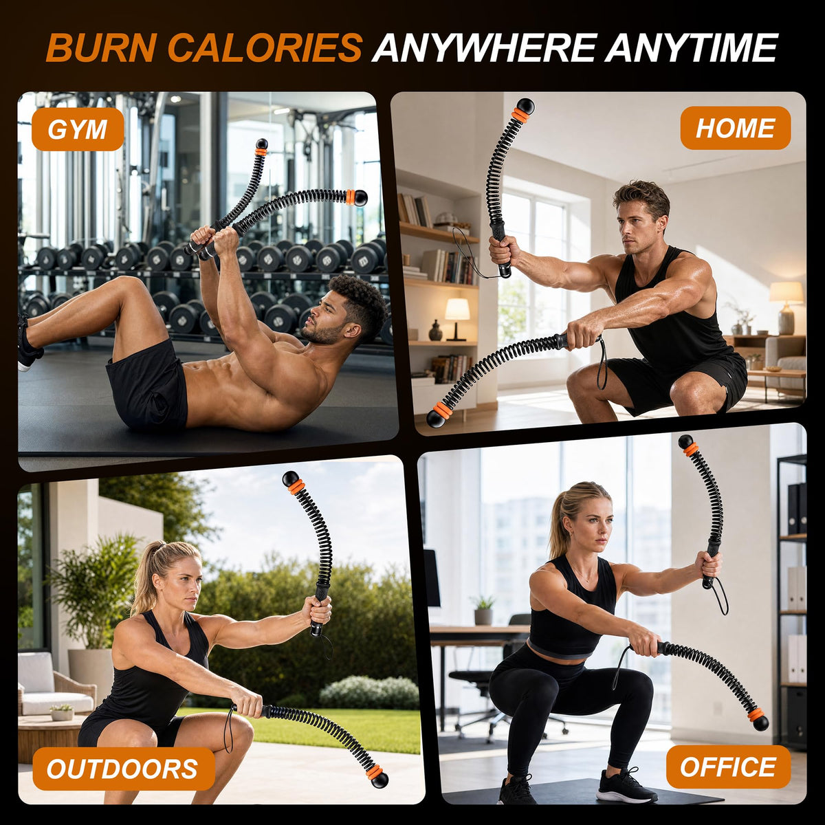 Portable Ropeless Battle Ropes Cordless Weighted Workout - DOYOXIGO Official Imagery - 6