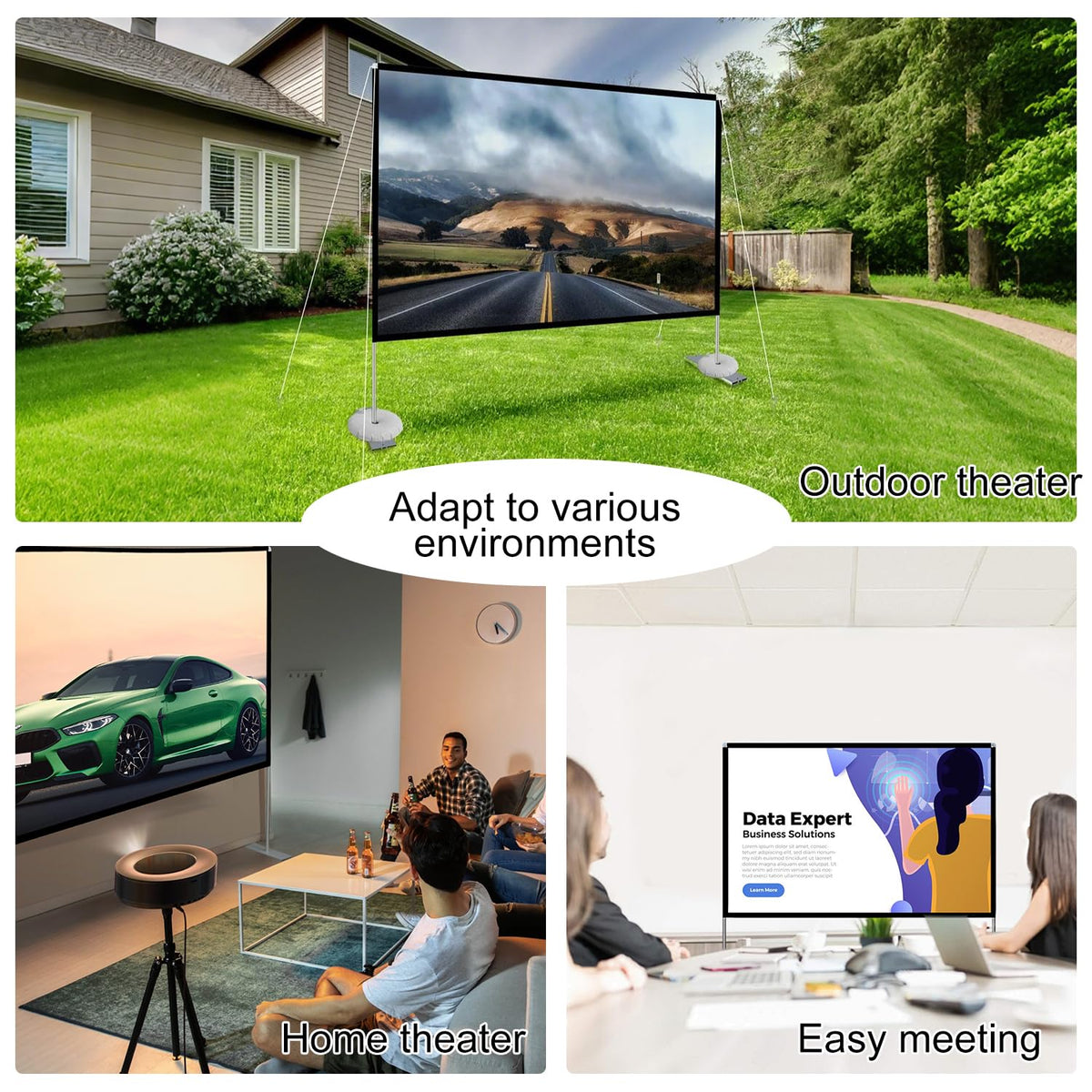 Outdoor Projector Screen with Stand 100 Inch Portable - SKERELL Official Imagery - 6