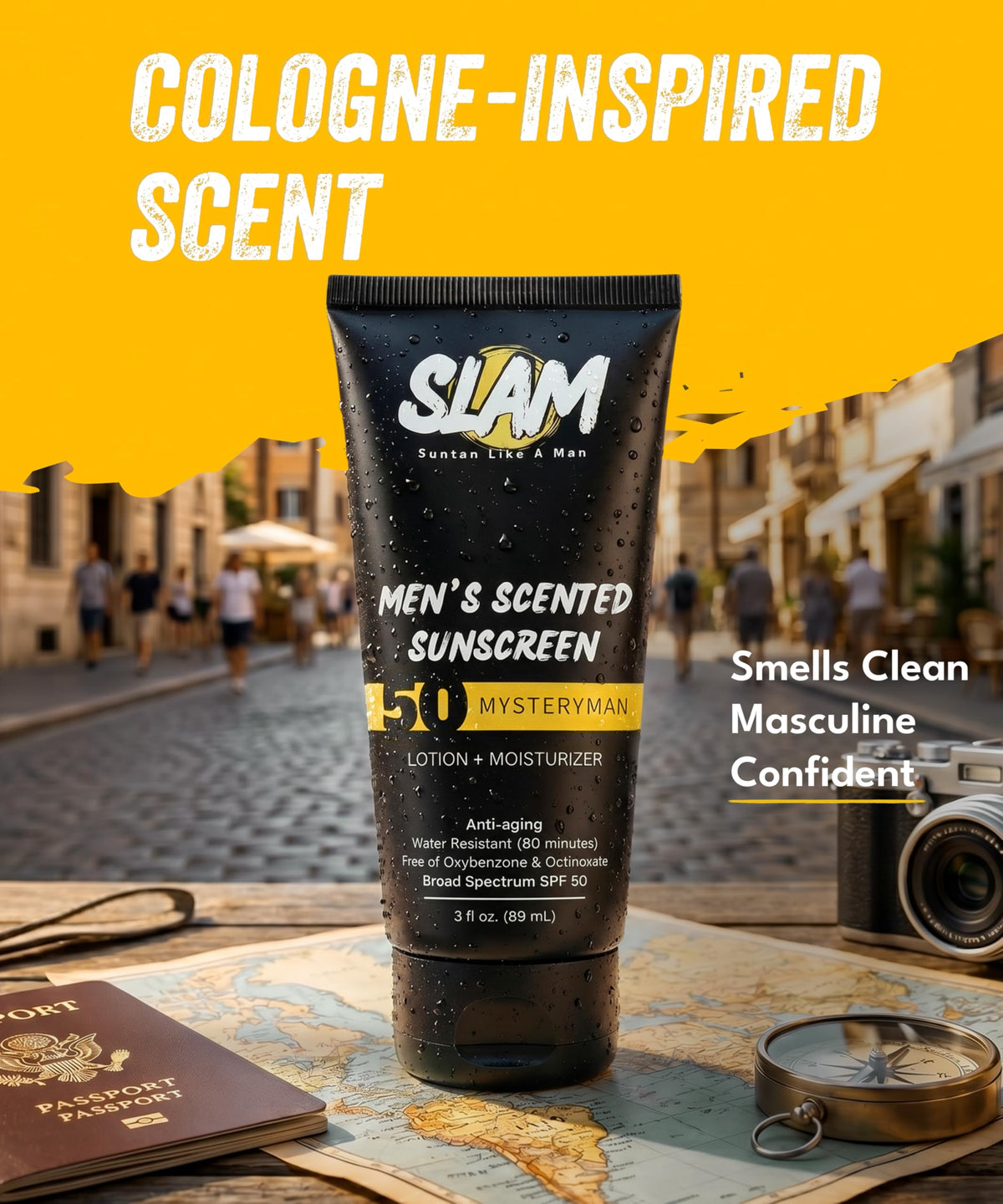 SLAM Sunscreen for Men Mens Face Lotion with SPF 50 - Slam Lotion Official Imagery - 6