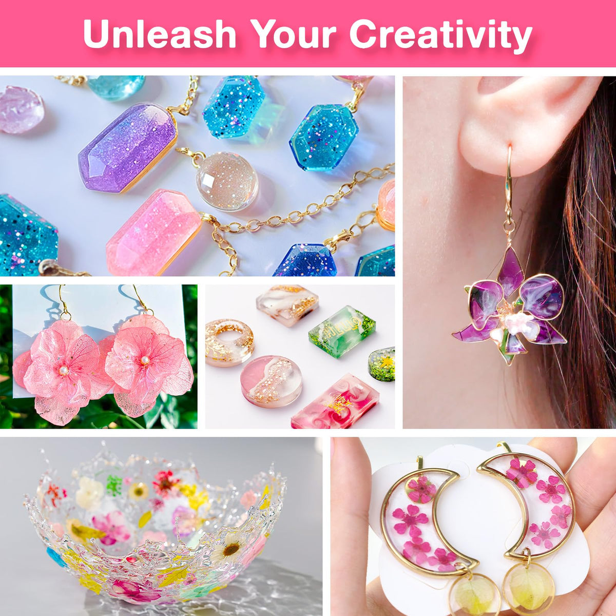 300g UV Resin Kit with Light and Molds Upgraded Crystal - YIEHO Official Imagery - 7