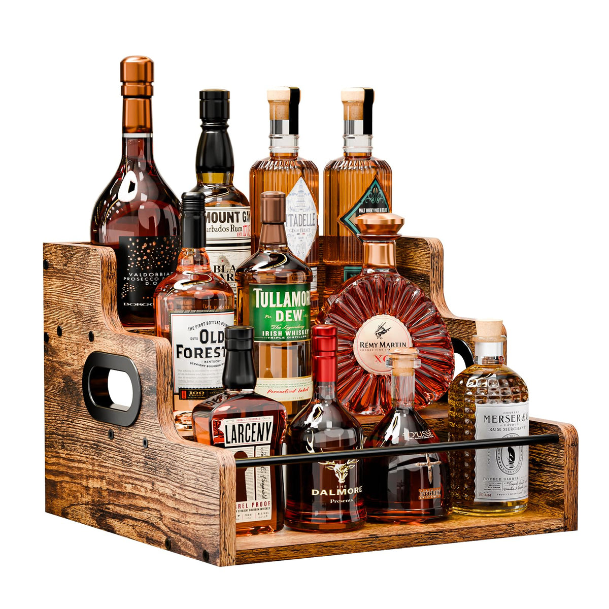 KLM Liquor Bottle Display Shelf Coffee Syrup Rack Organizer - KLM Official Imagery - 1