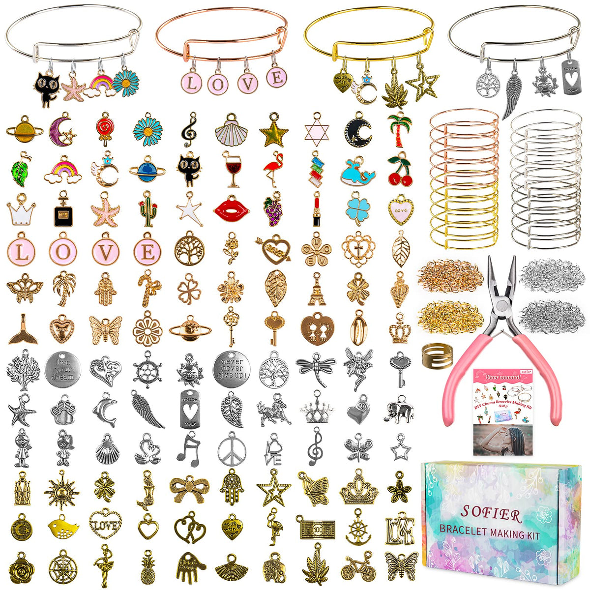 Sofier Jewelry Bracelet Making Kit for DIY Beads Charms Set - Sofier Official Imagery - 8