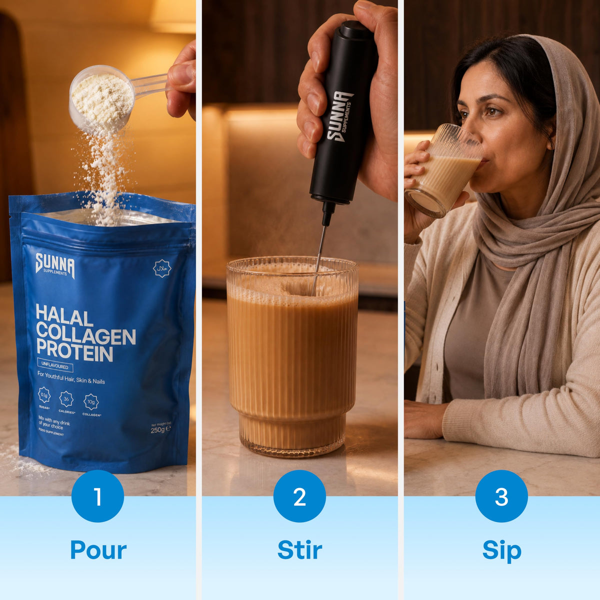 SUNNA SUPPLEMENTS Halal Bovine Collagen Protein Powder - SUNNA SUPPLEMENTS Official Imagery - 8