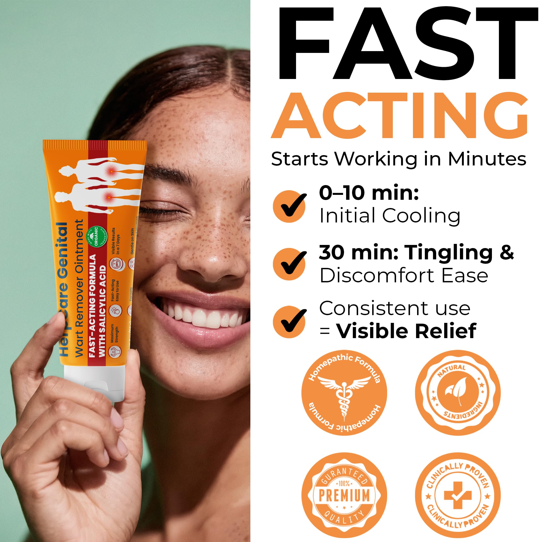 Salicylic Acid Wart Remover Cream for Pain & Itching 2 oz