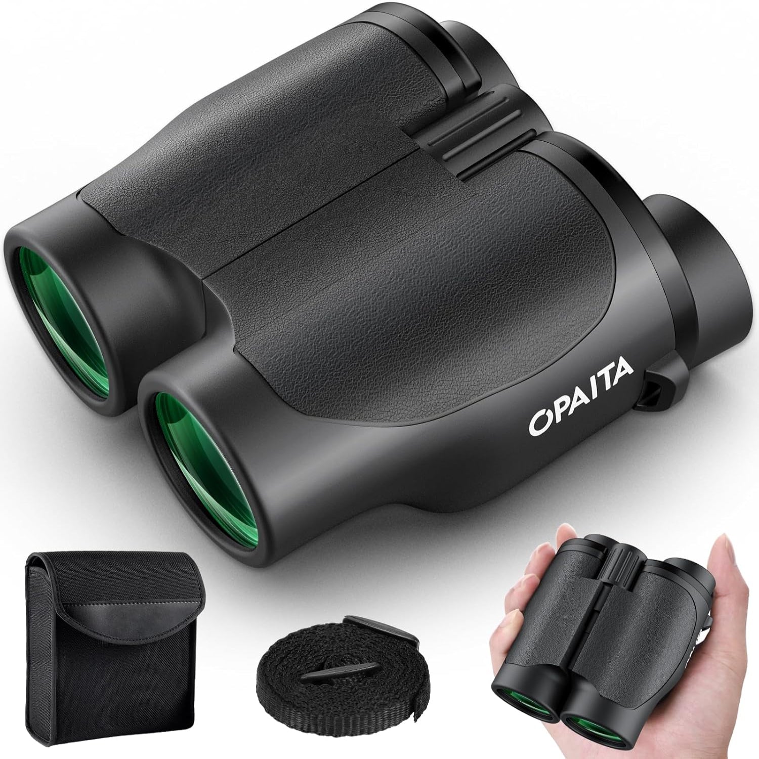 Opaita 20x32 compact binoculars for adults, high-powered small binoculars with adjustable focus and rubberized grip.