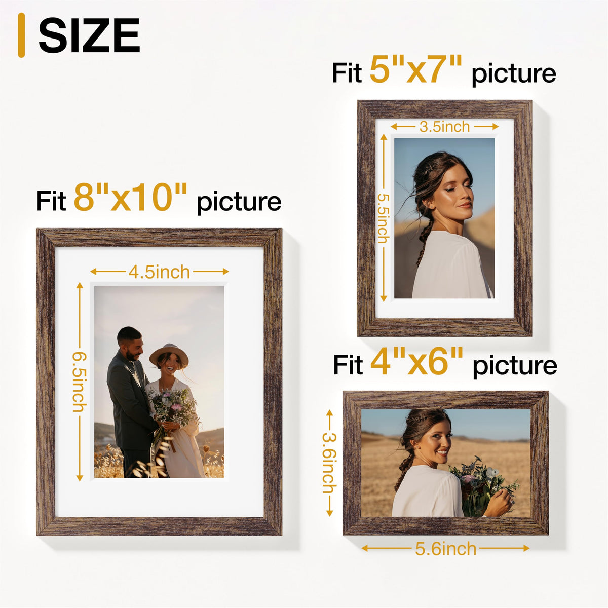 10 Pack Picture Frames Collage Wall Decor Brown - Vittanly Official Imagery - 4
