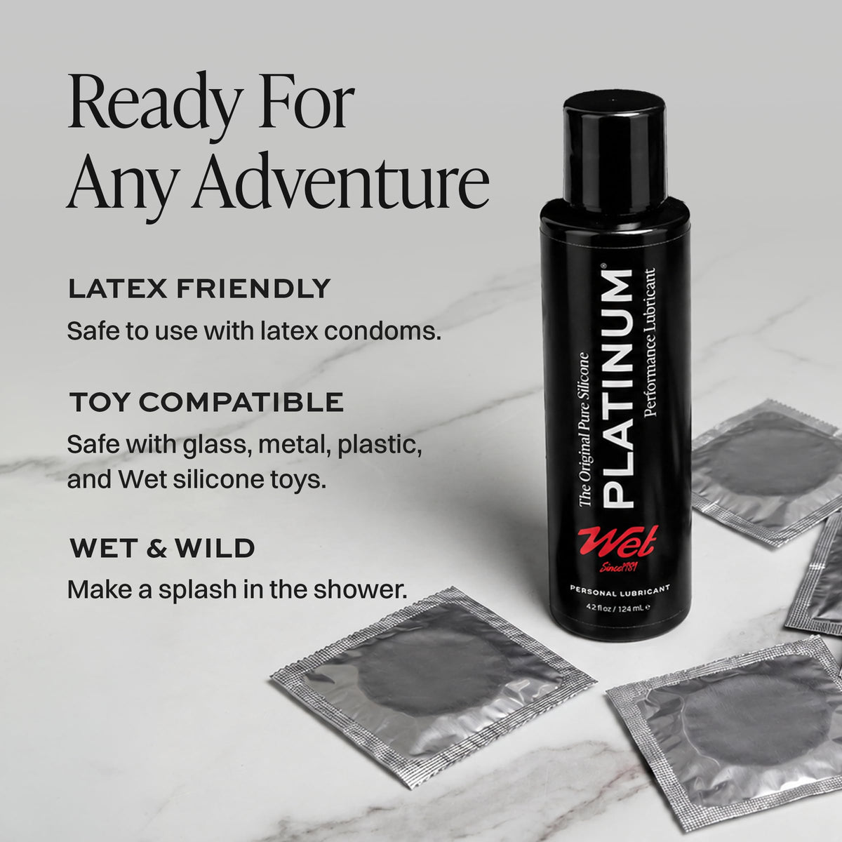 Wet Platinum Silicone Lube Ultra Smooth Long Lasting Glide - Wet Official Imagery - 5