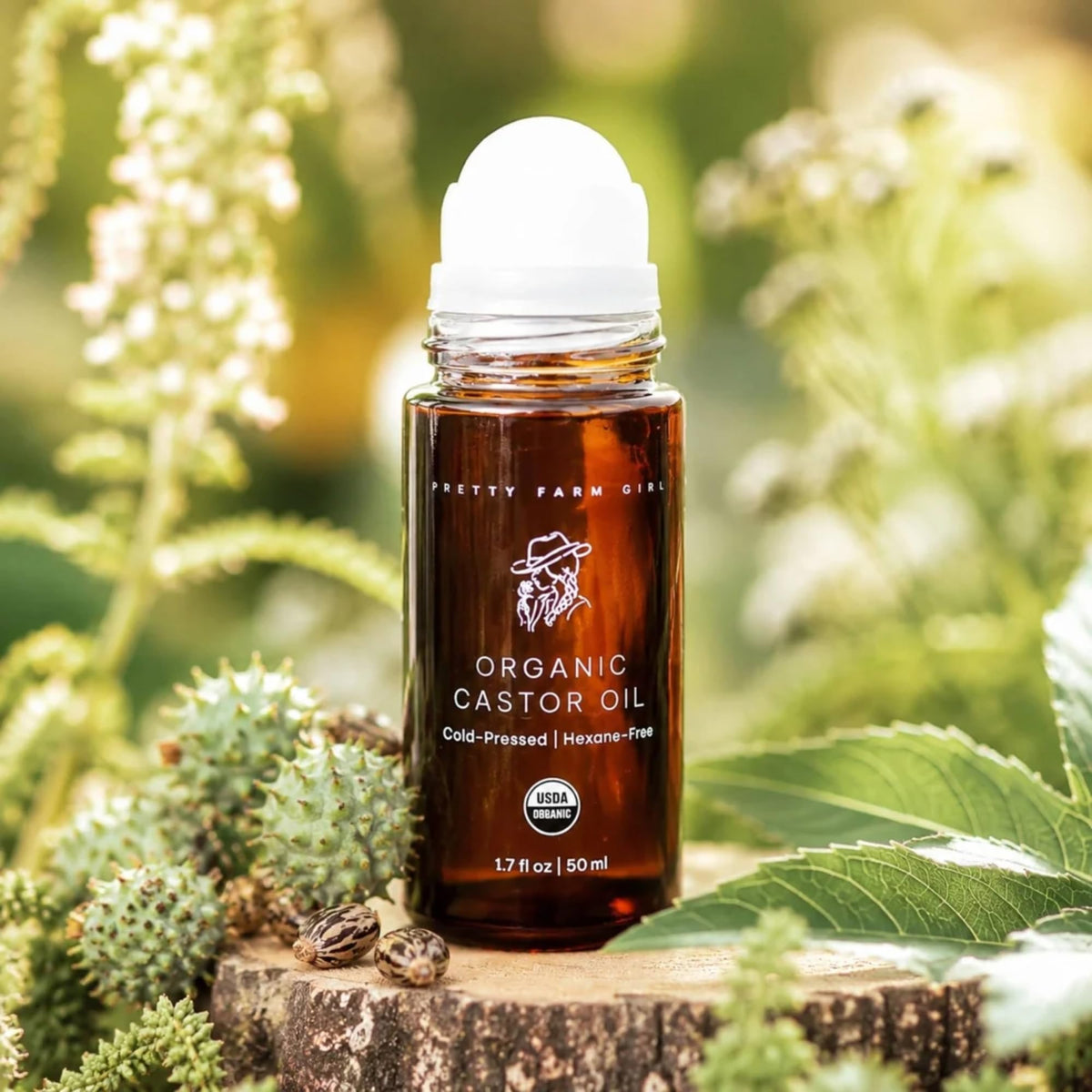 Organic Castor Oil Roller with Rose Quartz Roller Ball - Pretty farm girl Official Imagery - 7