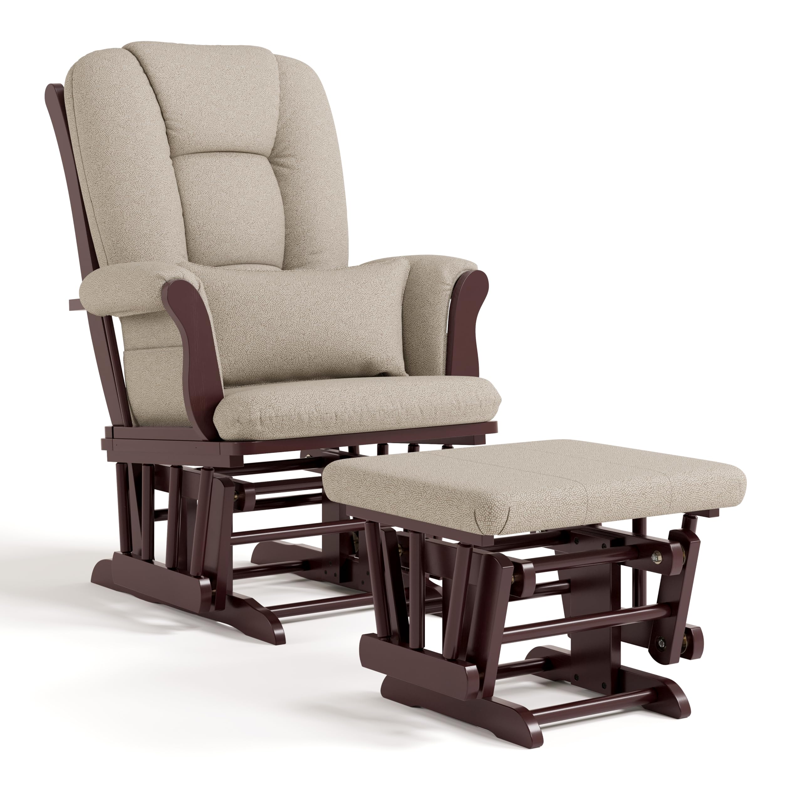 Storkcraft Tuscany Glider &amp; Ottoman and Lumbar Pillow, - Storkcraft