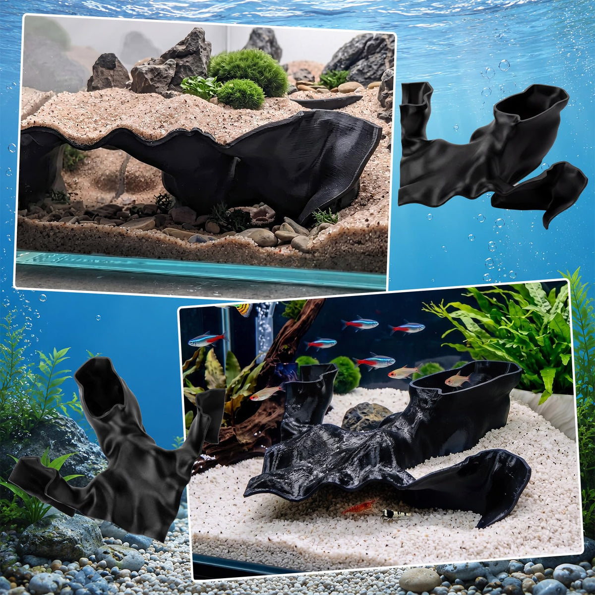 SiliFine Aquarium Cave Hideout Fish Tank Tunnel 3D Printed - SiliFine Official Imagery - 6