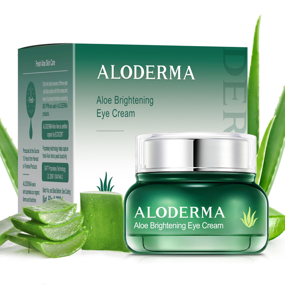 Aloderma Aloe Brightening Eye Cream for Dark Circles - Aloderma Official Imagery - 2