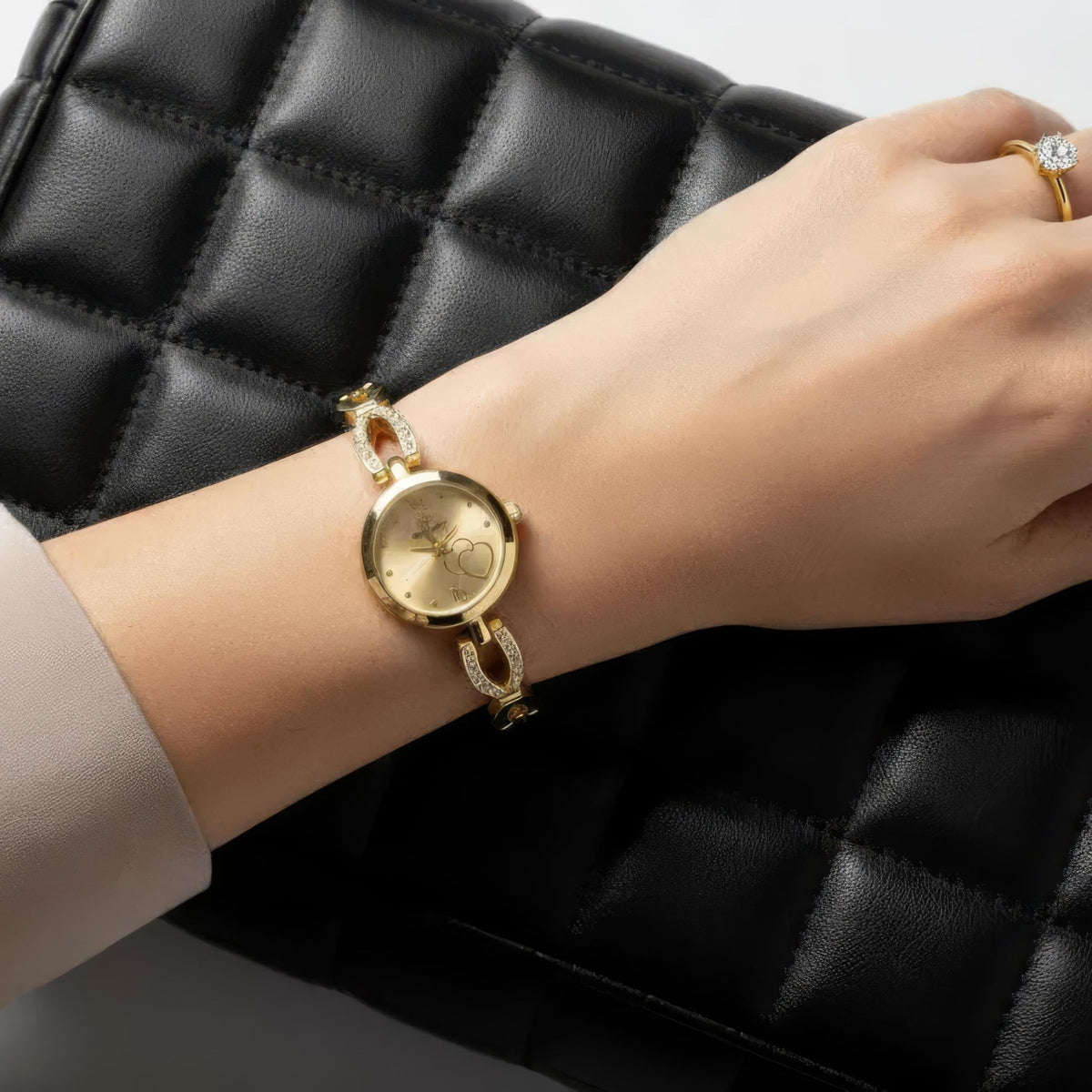 Gift Set Women s Watch gold jewelry Set Necklace Ring - BELLOS Official Imagery - 3