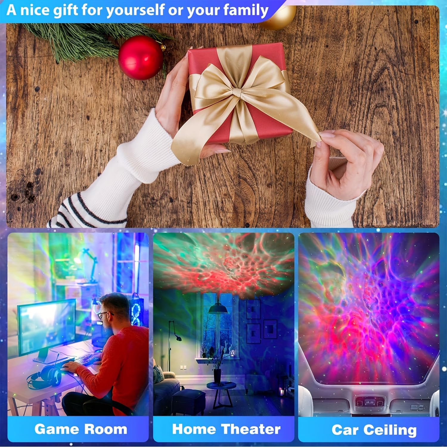 YXQUA Astronaut Galaxy Star Projector for Kids, White Guitar by YXQUA - Angle View 7