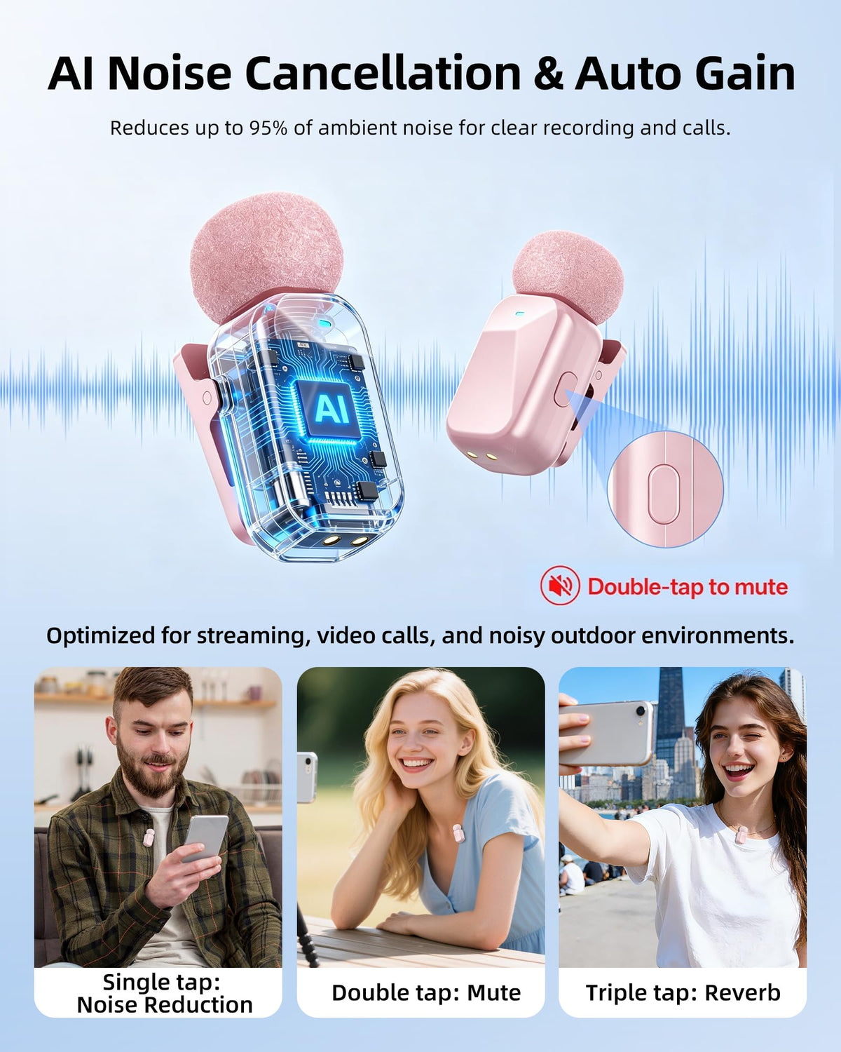 mini 2 Wireless Lavalier Microphones for iPhone 16 17 - Blinfada Official Imagery - 8