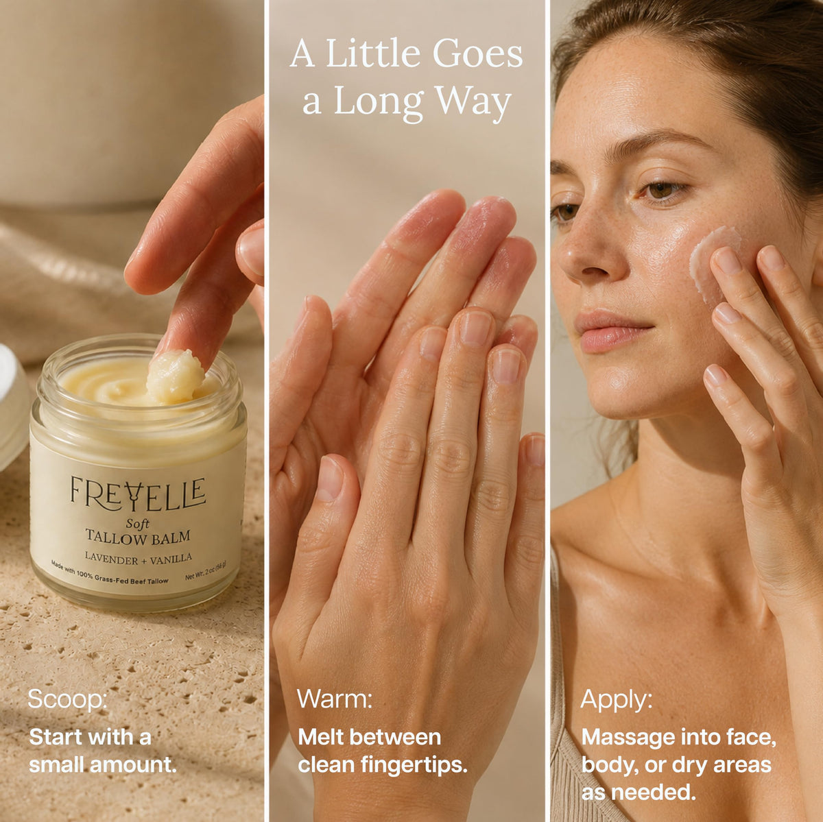 100 Grass Fed Beef Tallow for Skin Face - FREYELLE Official Imagery - 6