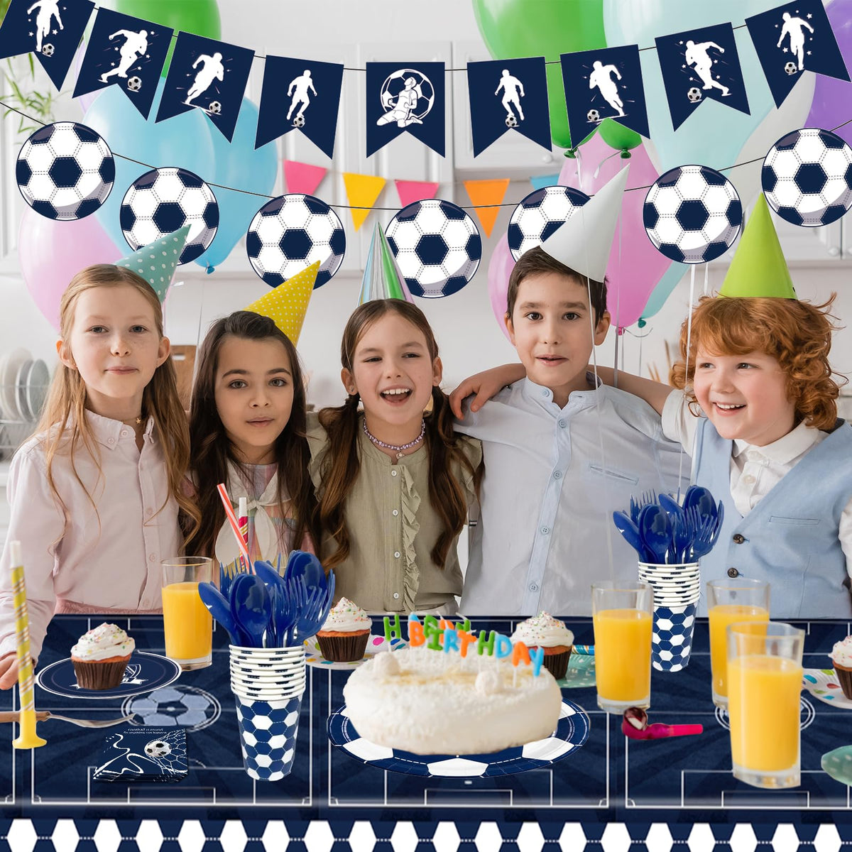 Soccer Plates and Napkins 171 Count Disposable Soccer Party - TechTrek Automotive Official Imagery - 3