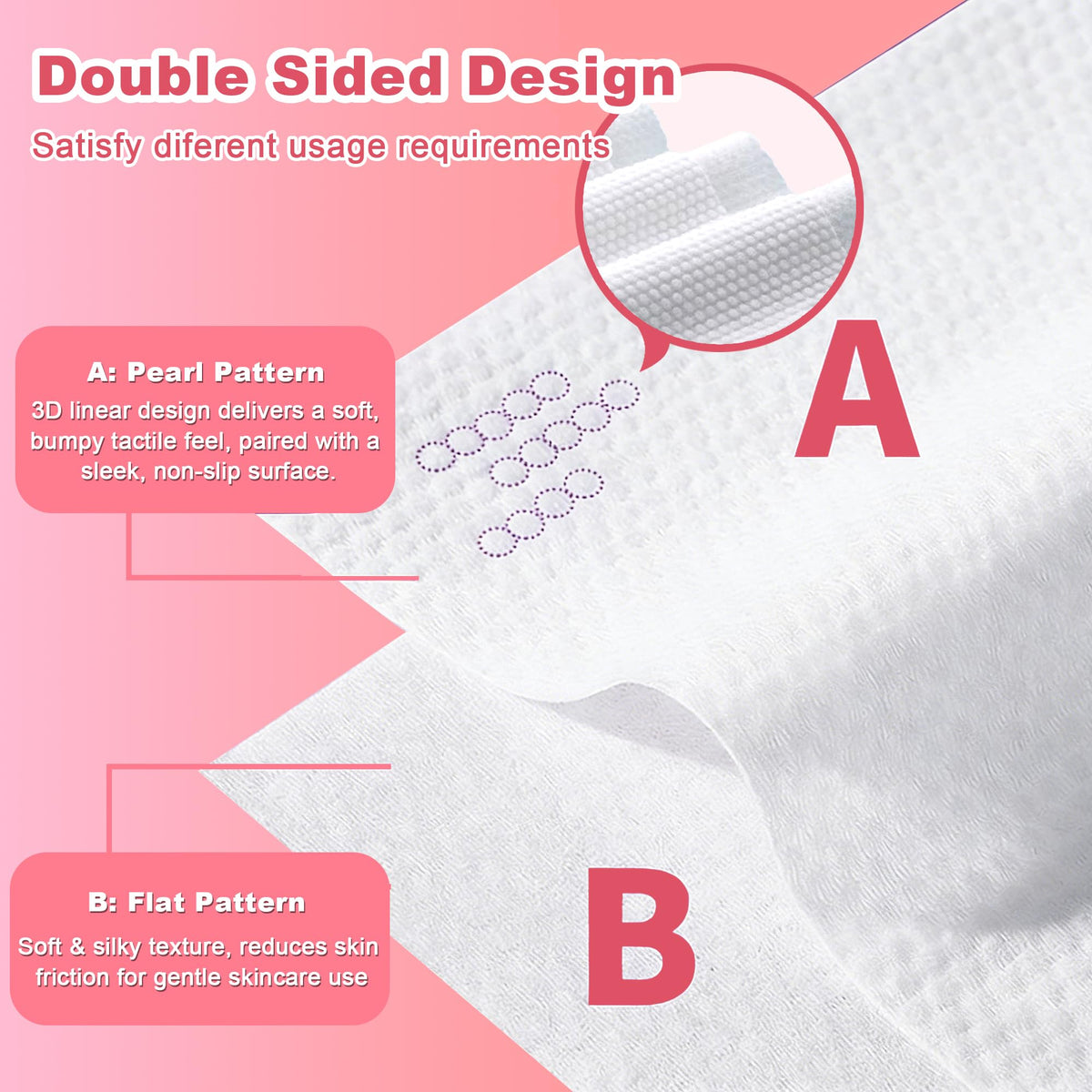 600 Count Disposable Face Towel Dual Textured Facial Wash - Futetui Official Imagery - 3