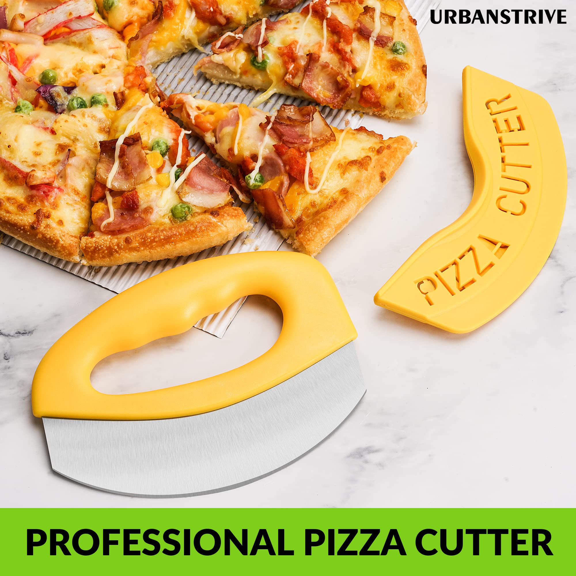 Urbanstrive Heavy Duty Stainless Steel Pizza Cutter with Cover, Super - View 6