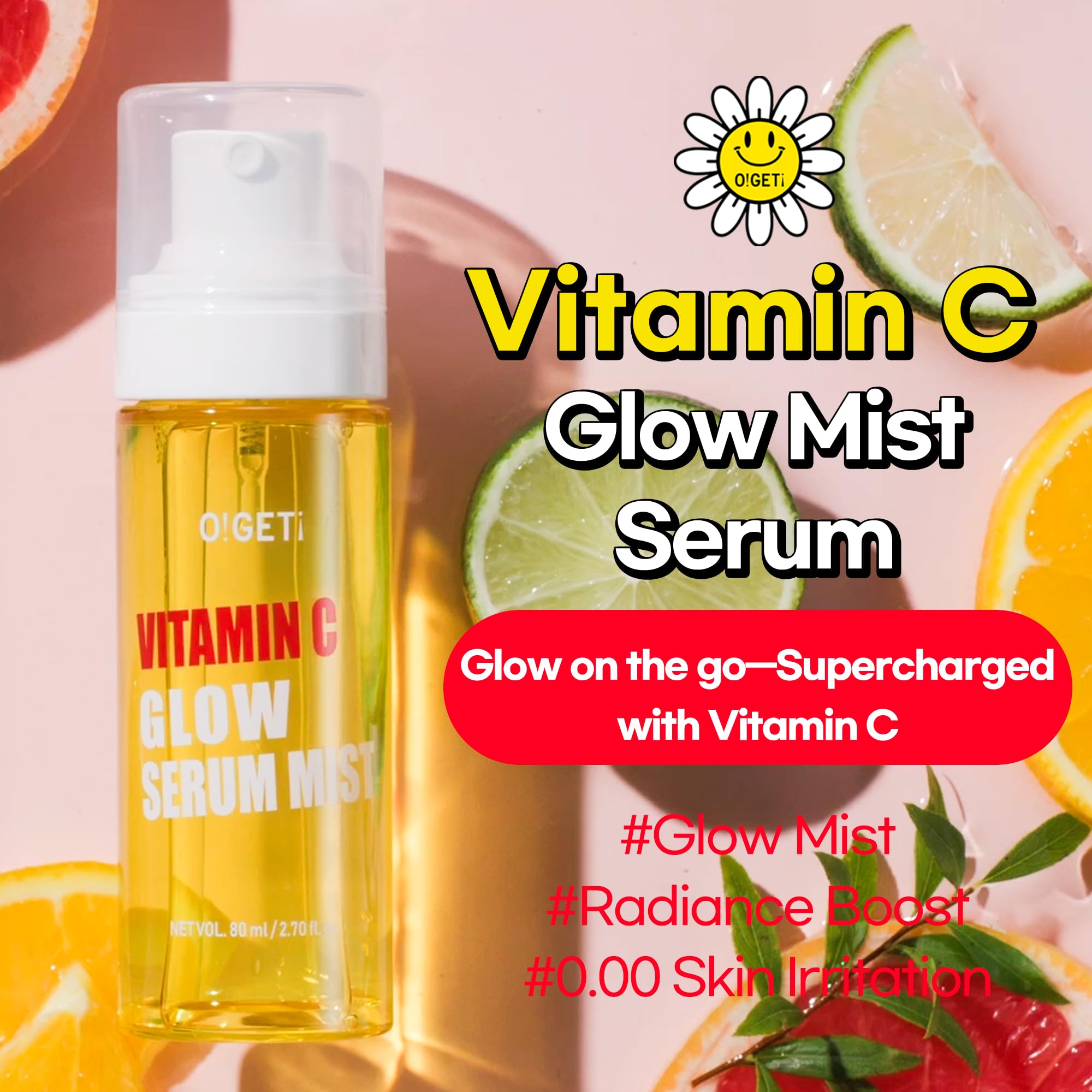 Vitamin C Glow Serum Mist Hydrating Brightening Facial Mist - O!GETi Official Product Imagery - 3