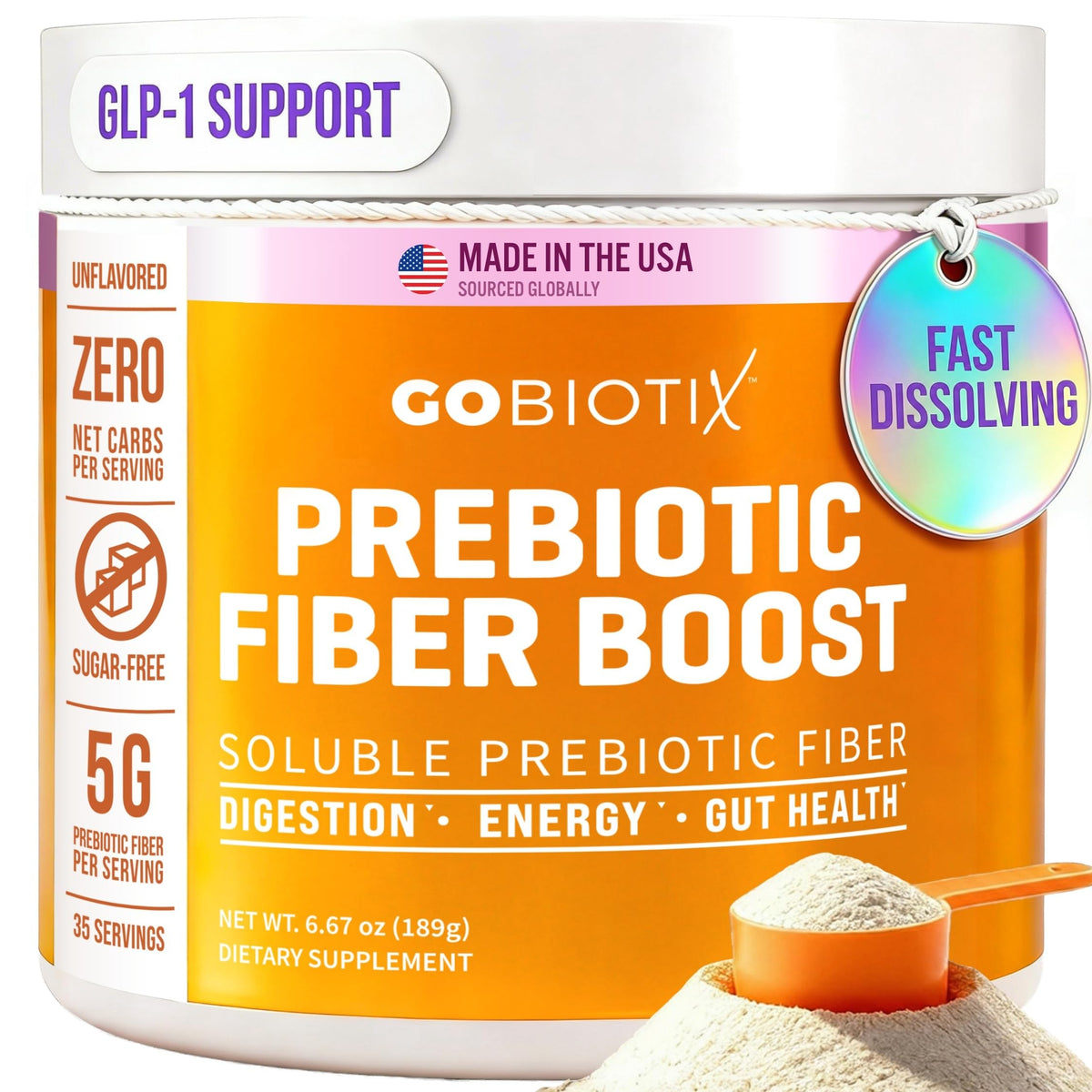 GOBIOTIX Fiber Supplement Powder with Prebiotics for - GOBIOTIX Official Imagery - 1