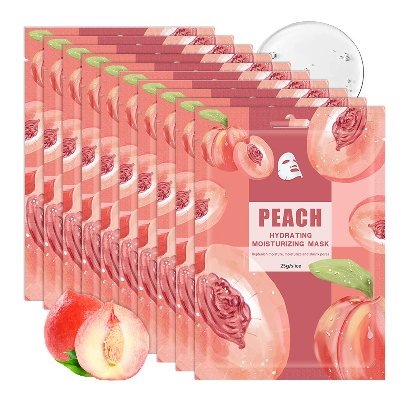 10PCS Hydrating Facial Sheet Mask,Moisturizing Face Masks - JunKuJK