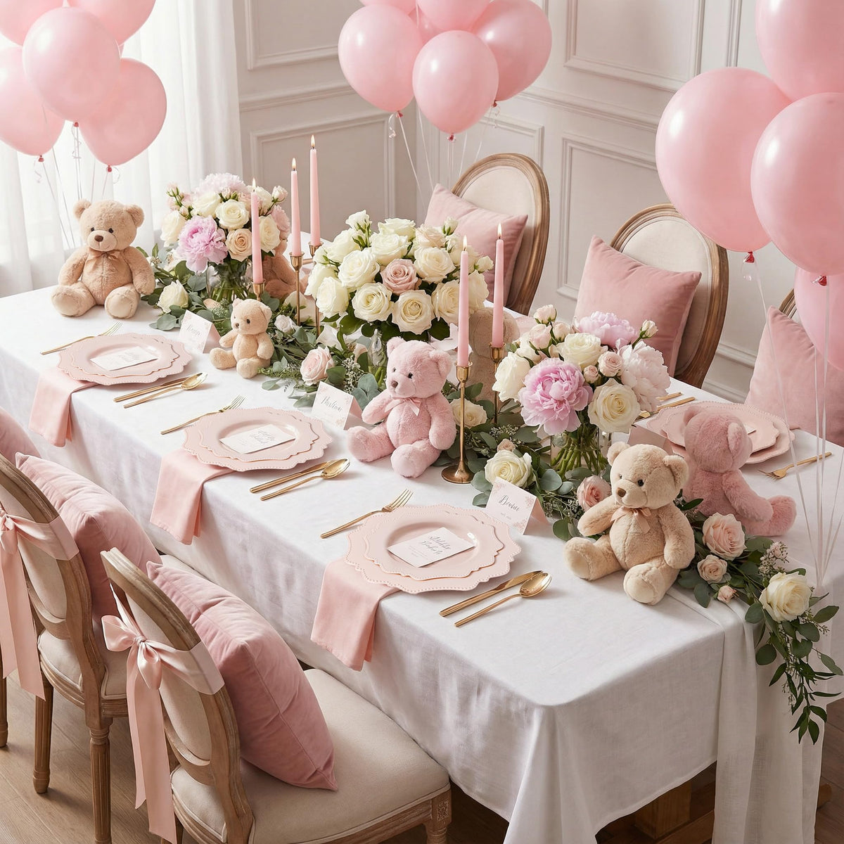 COLOSUS 60 PCS Pink Disposable Plastic Plates Fancy Beaded - COLOSUS Official Imagery - 2