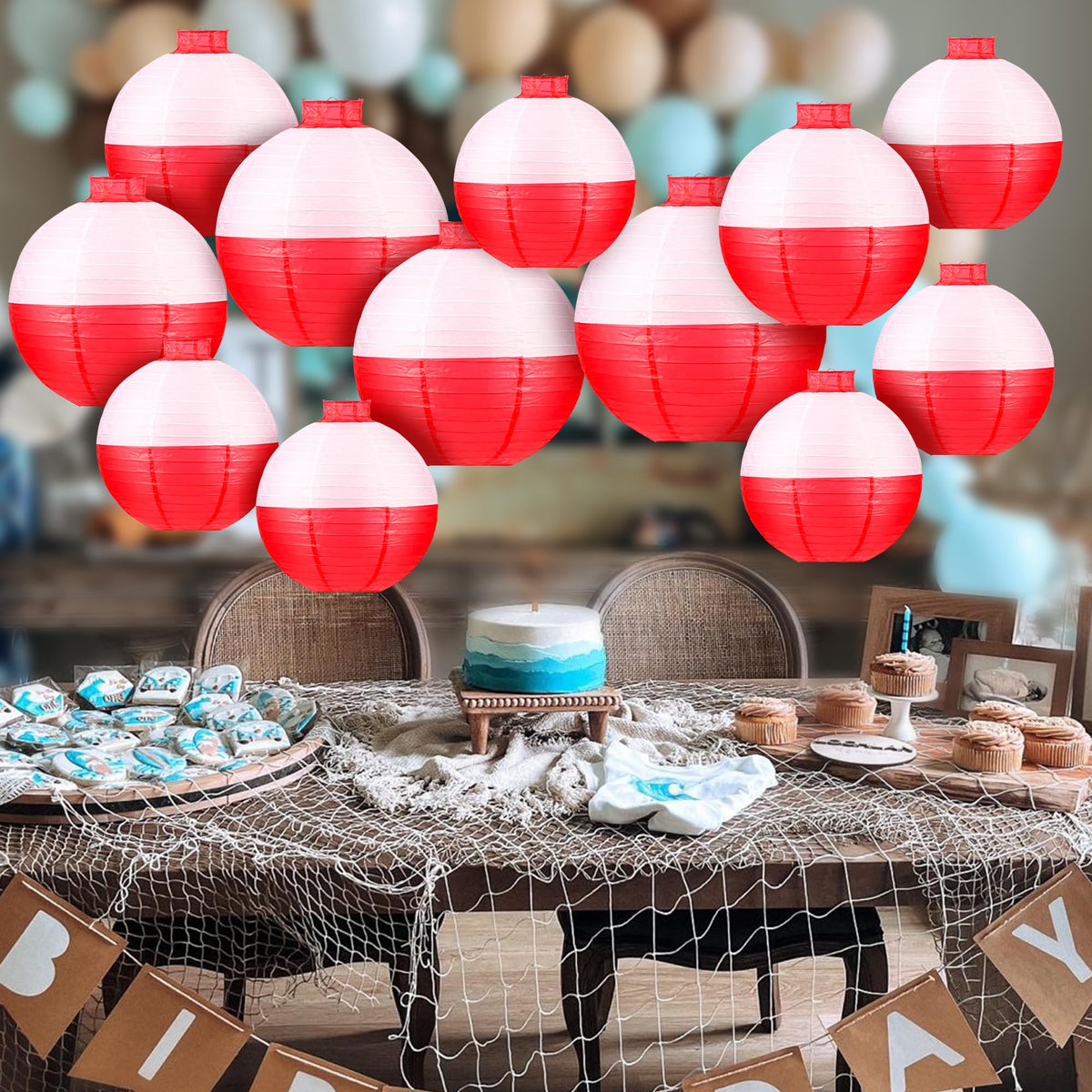 Fishing Bobber Paper Lanterns Round Decoration Lantern 12 - ngsiiohun Official Imagery - 4