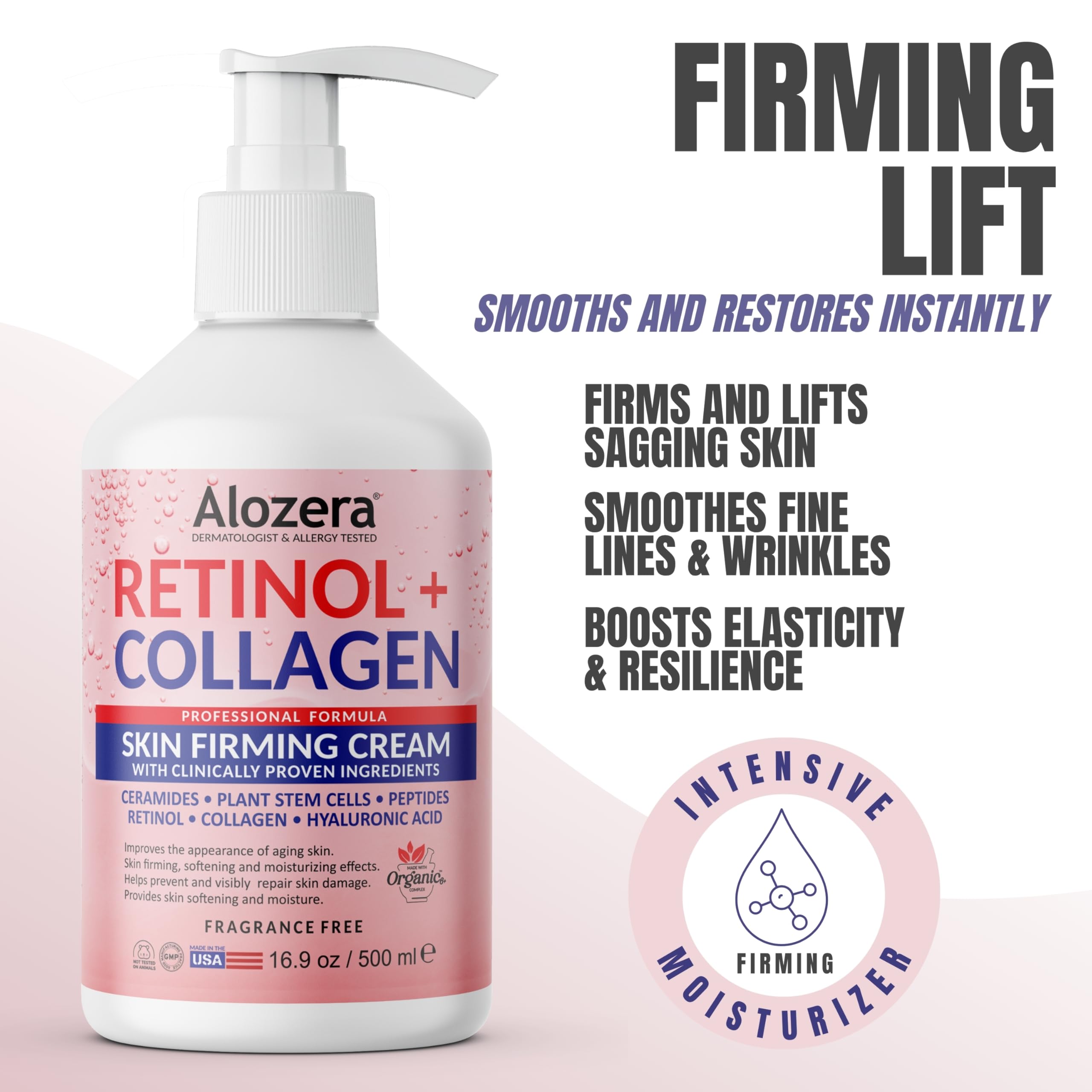 Firming Anti Aging Body Lotion Retinol Collagen 16 9 oz 2 - Alozera Official Imagery - 5