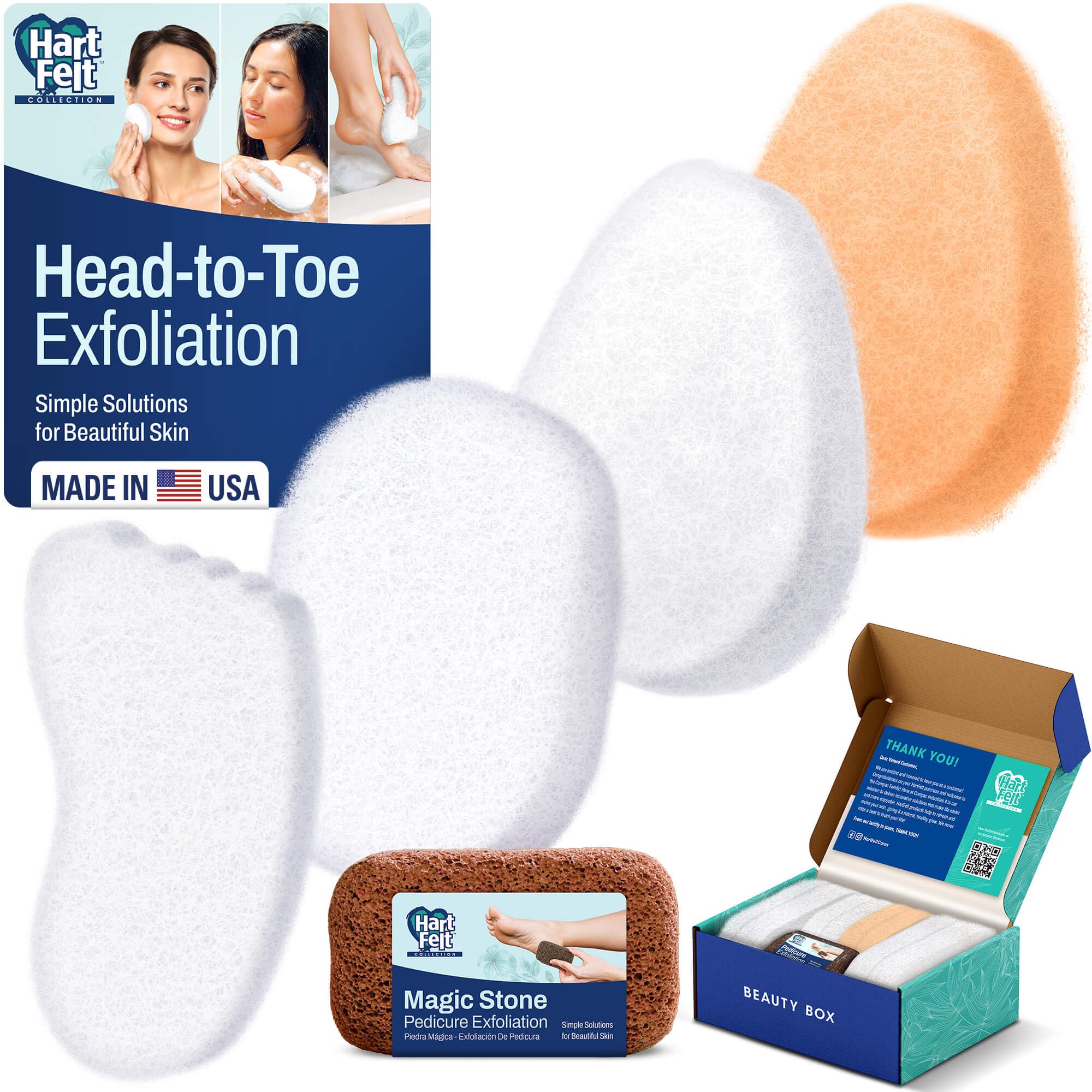 HartFelt Head-to-Toe Exfoliation Beauty Box &amp; Trial Pack - HartFelt