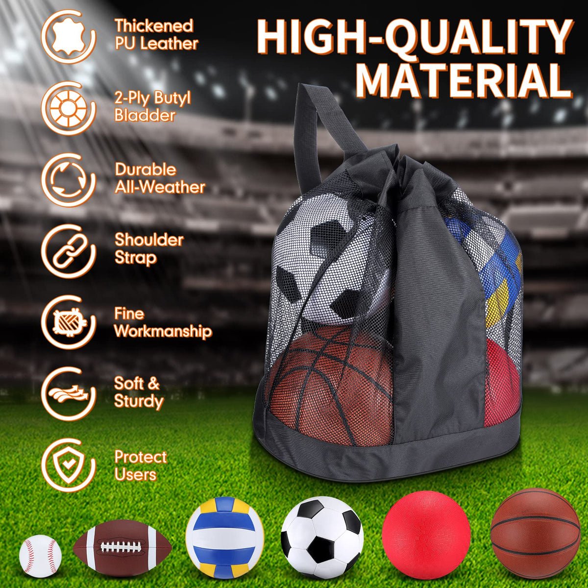 Libima 6 Pcs Multi Sport Ball Set Recess Equipment - Libima Official Imagery - 4