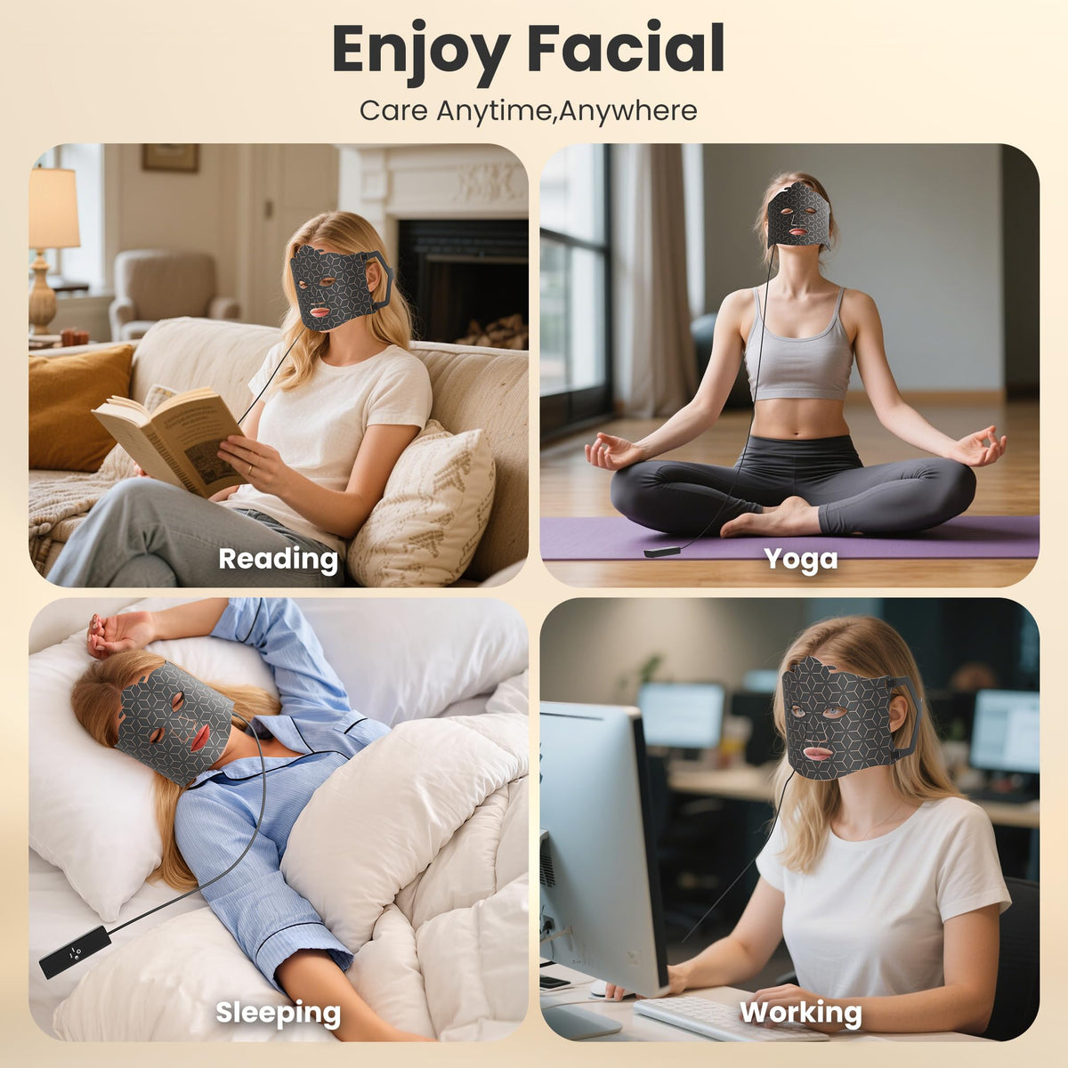 7 1 Colors LED Facial Skin Care Mask Red Light Mask for Face - gelpal Official Imagery - 4
