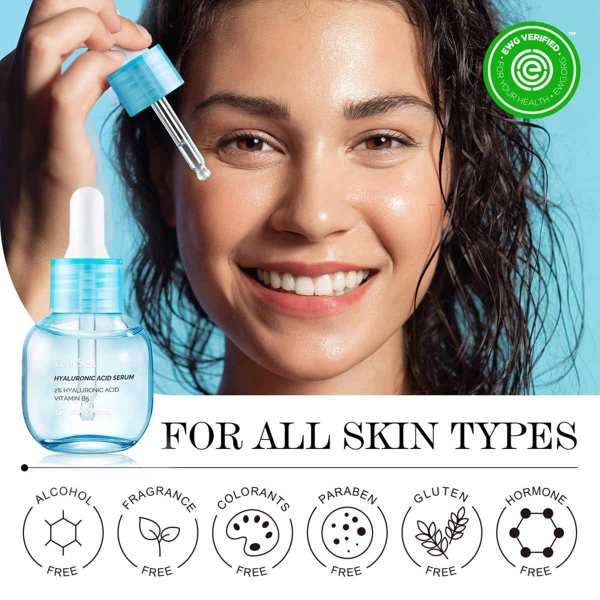 ZealSea EWG Hyaluronic Acid Serum 2 Pack Hydrating Face - ZealSea Official Imagery - 6