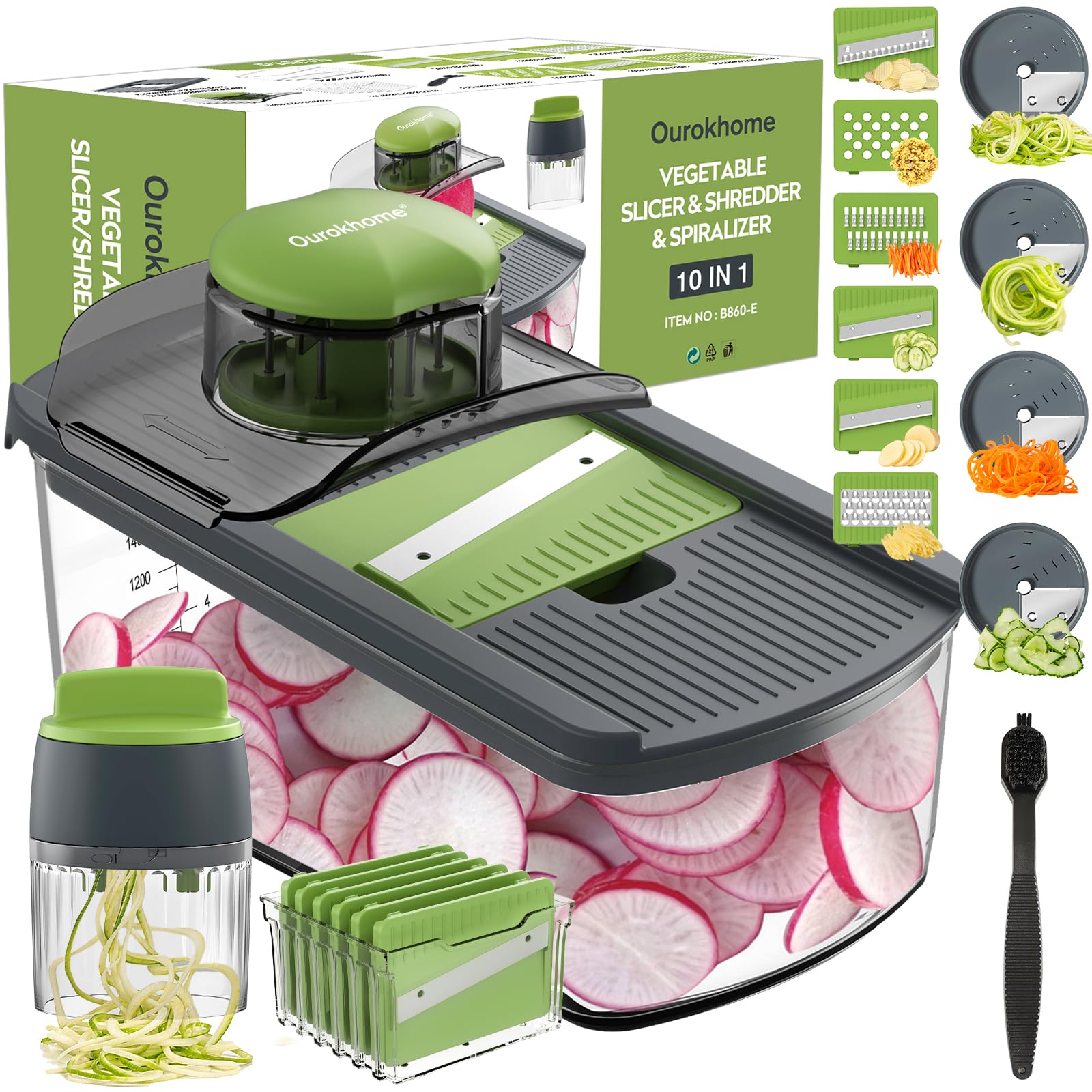 Ourokhome Mandolin Slicer for Kitchen Food, Hand Safe Vegetable S - Ourokhome Official Product View 10