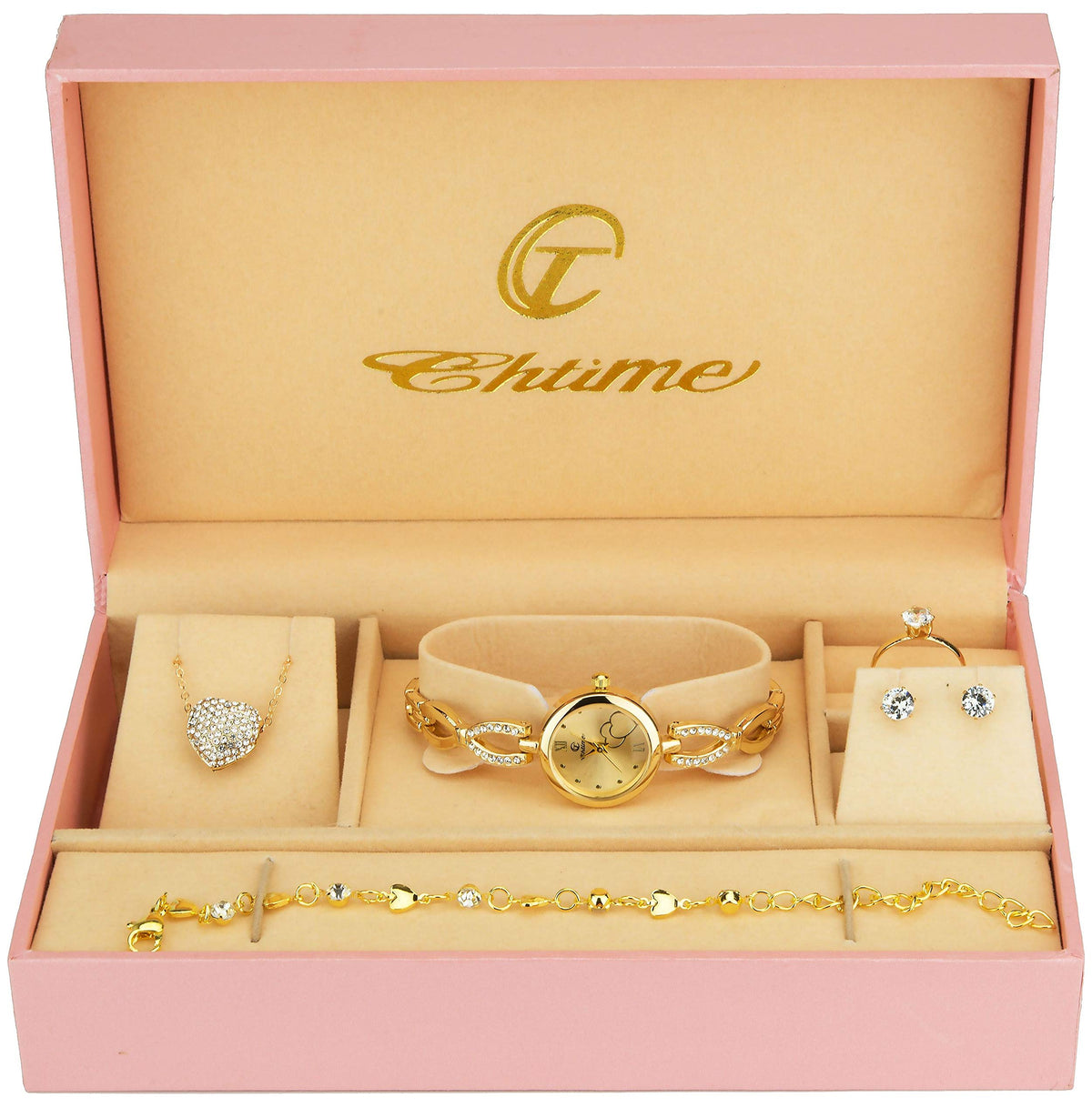 Gift Set Women s Watch gold jewelry Set Necklace Ring - BELLOS Official Imagery - 2
