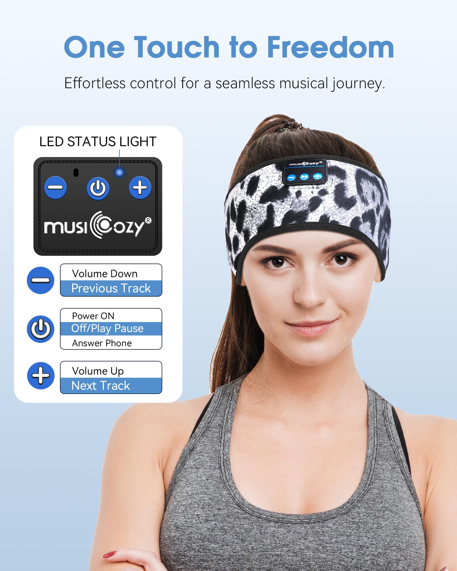 MUSICOZY Sleep Headphones Bluetooth Headband Headphones for Side Sleepers - MUSICOZY Official Product View 5