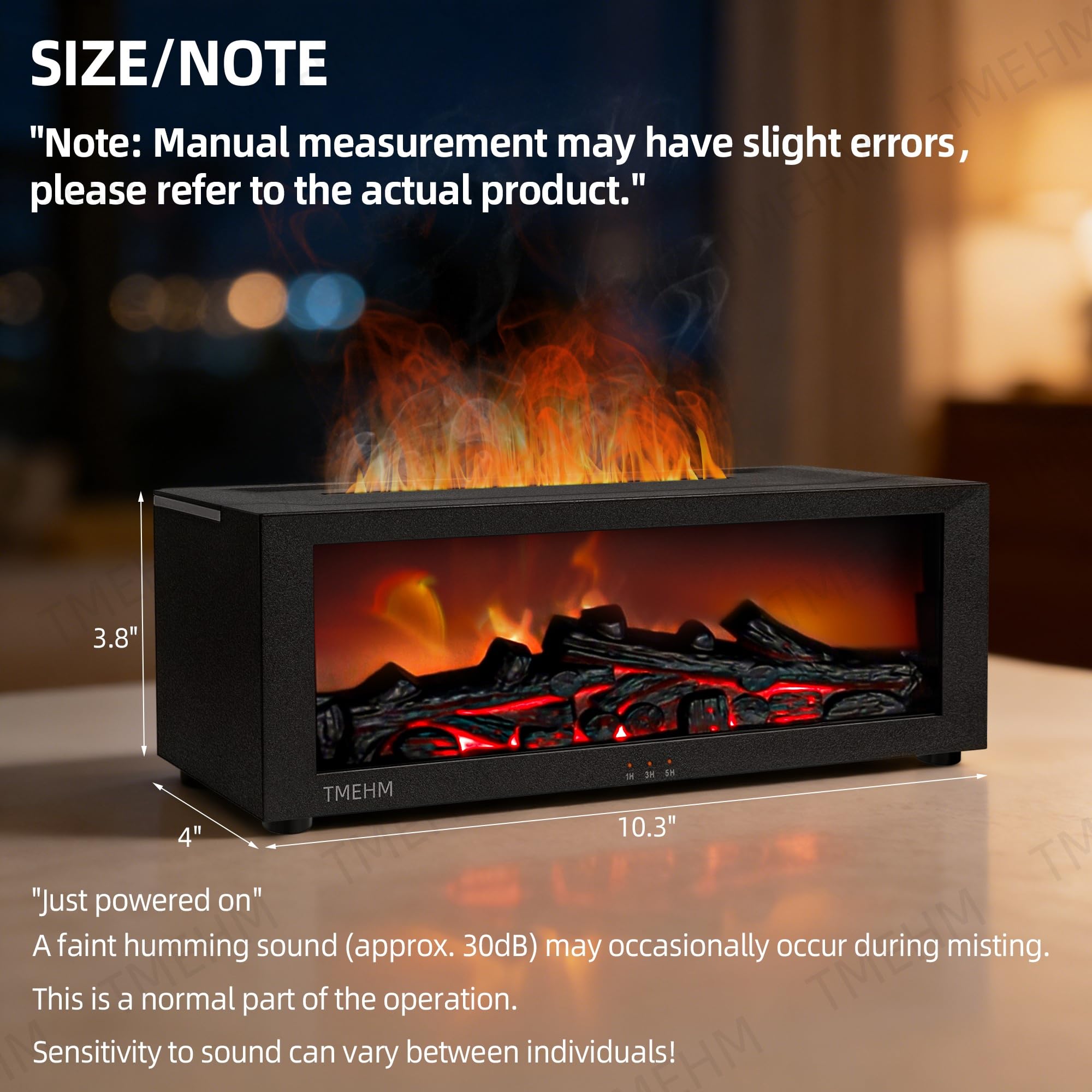 TMEHM Fireplace Flame Essential Oil Diffuser Humidifier, Aromathe by TMEHM - Angle View 2