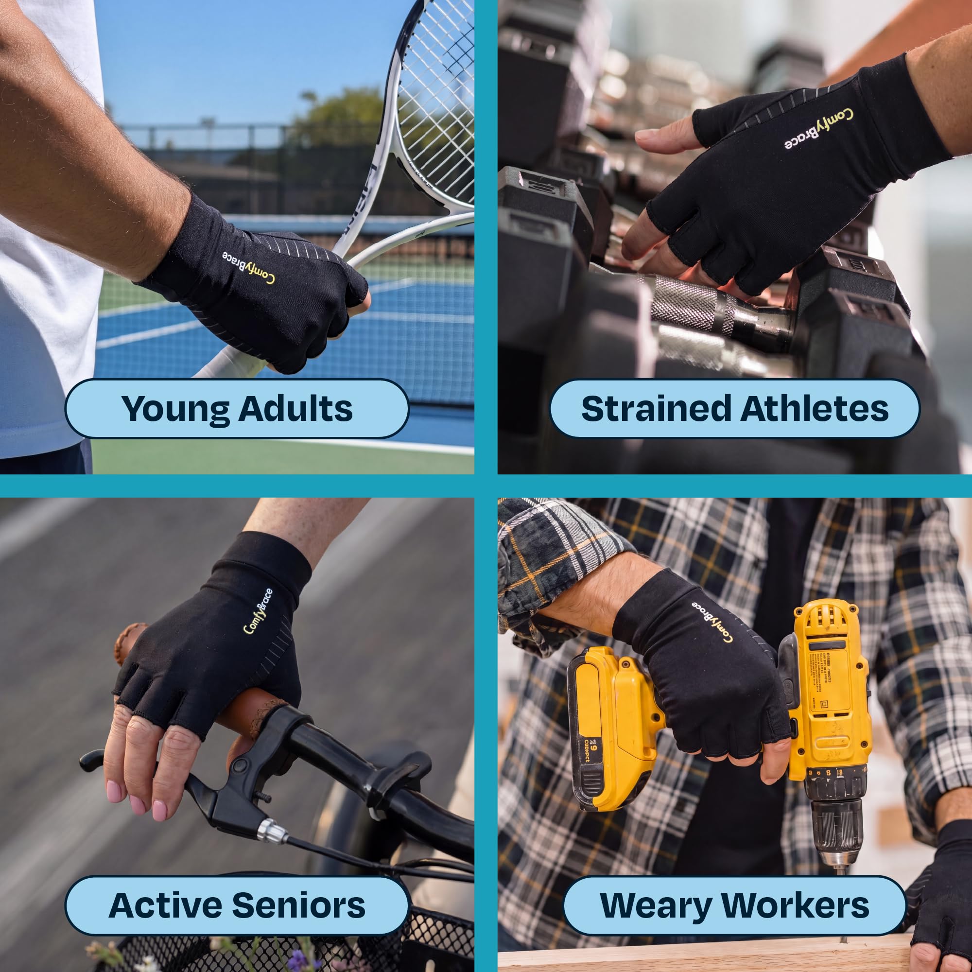 ComfyBrace Copper Arthritis Compression Gloves for Women & Men
