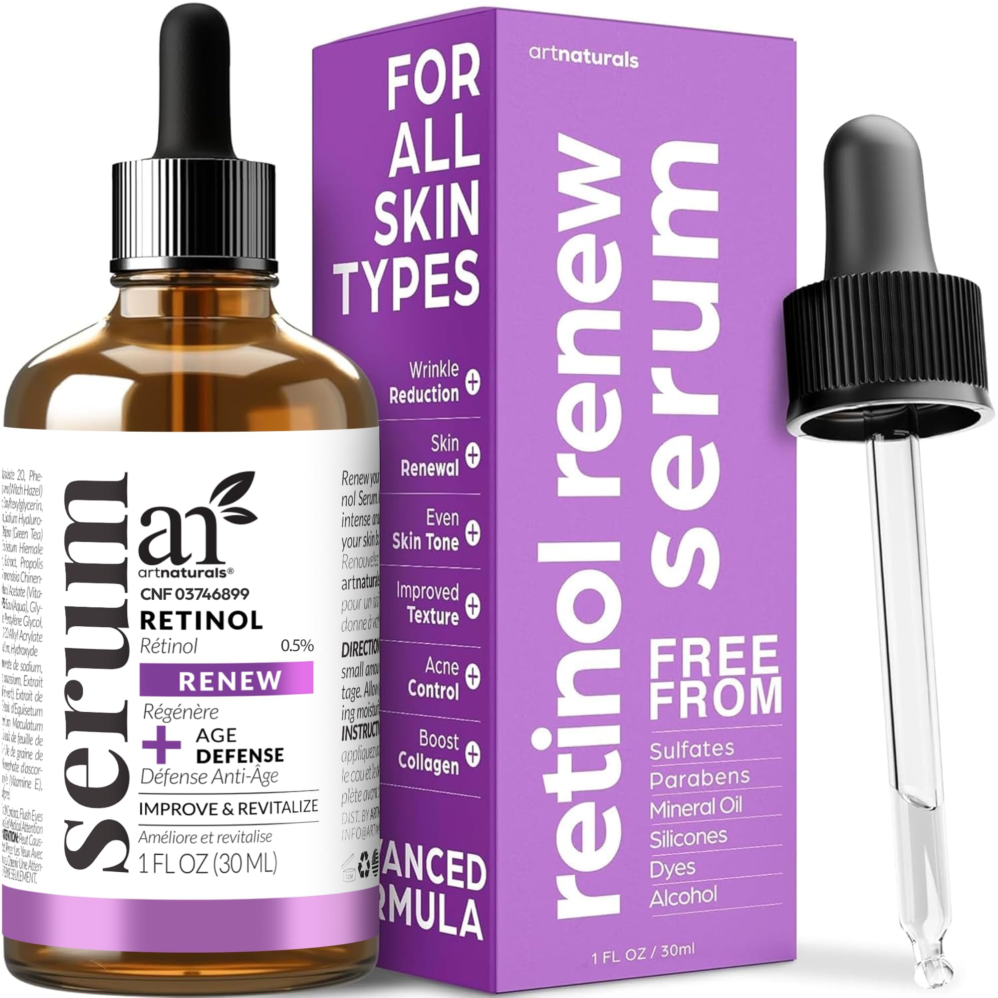 ArtNaturals Retinol Face Serum, 1 fl oz - Artnaturals Official Product View 2