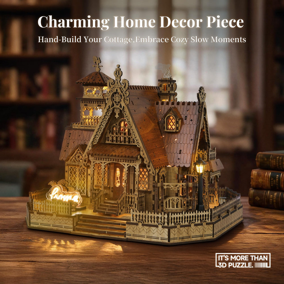 FUNPOLA 3D Wood Puzzle Countryside Cottage Model - FUNPOLA Official Imagery - 7