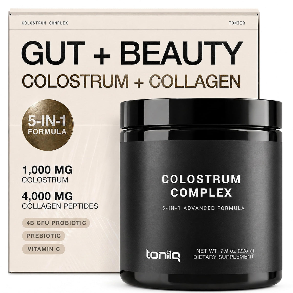 Toniiq 7 500mg Colostrum Powder with Collagen Peptides 50 - Toniiq Official Imagery - 1