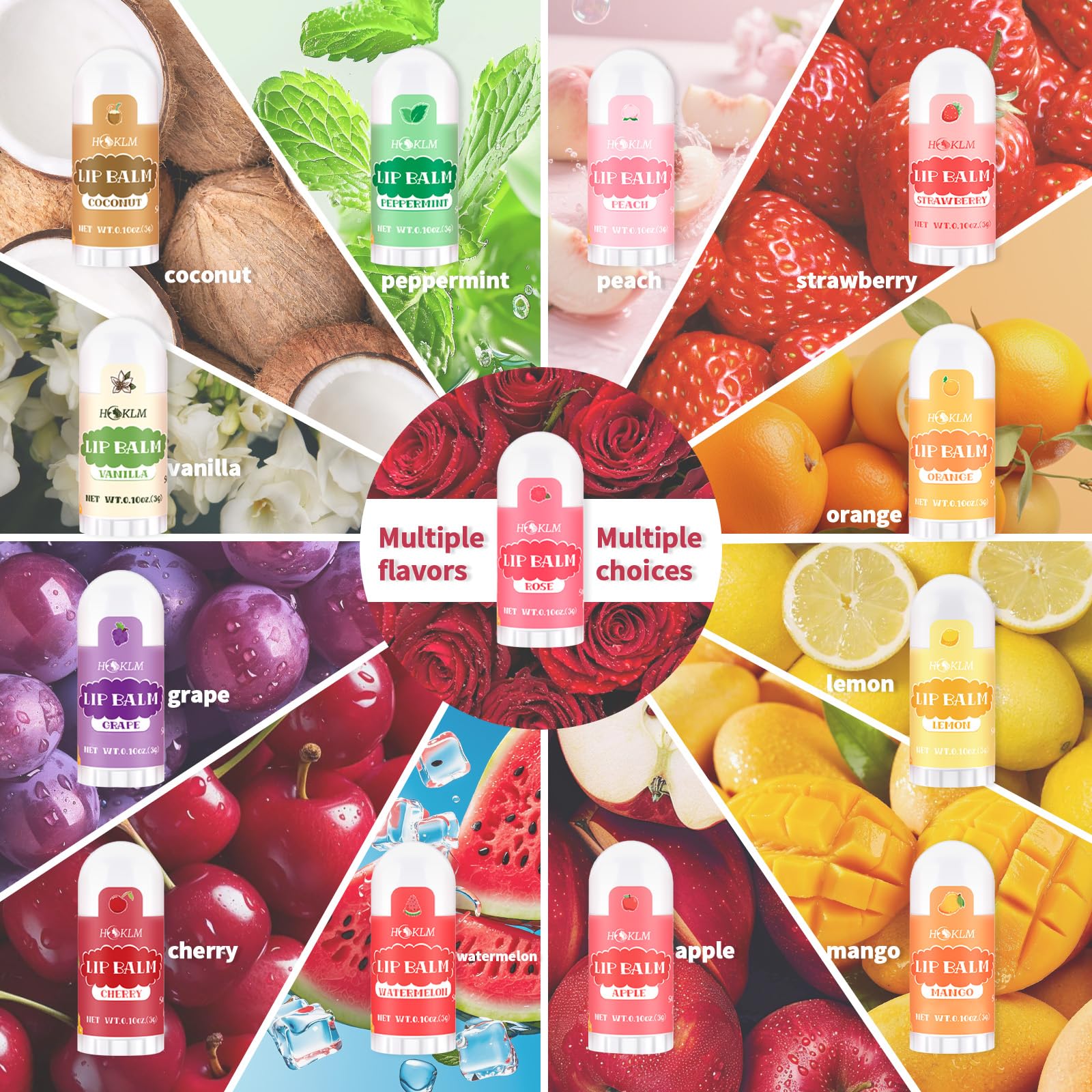 Mini Lip Balm 50 Pcs,Natural Lip Balms with Vitamin E and Coconut Oil - HCKLM Official Product View 3
