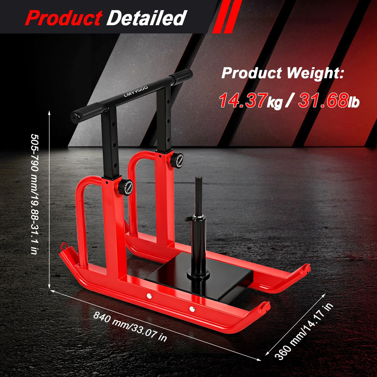 Heavy Duty Training Sled 5 Level Height Adjustment Push Pull - LMYYGOO Official Imagery - 3