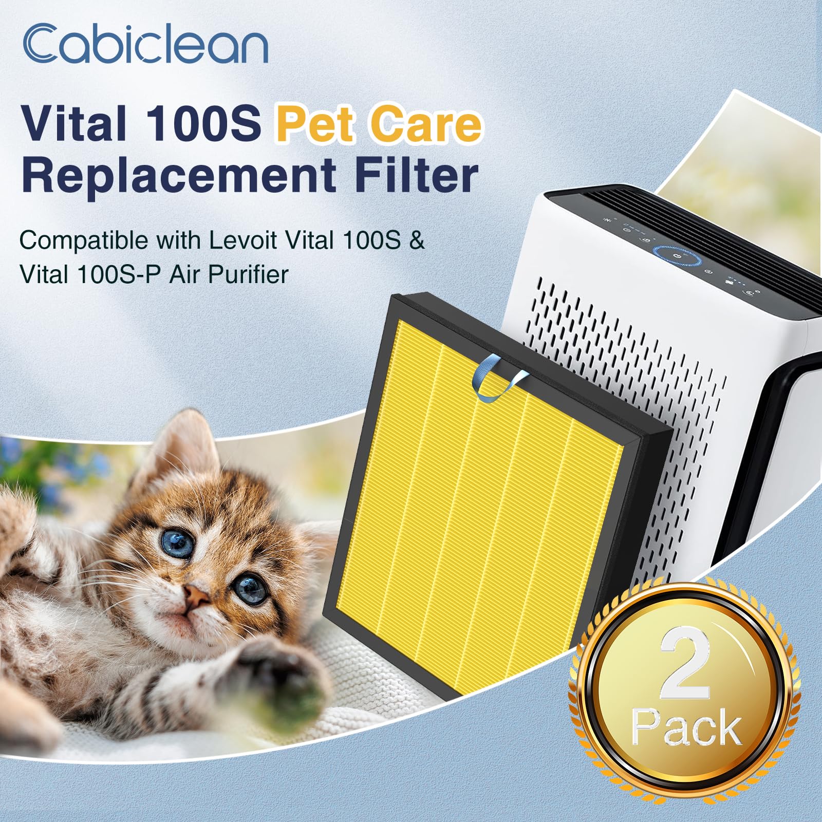 Cabiclean Vital 100S Pet Care Replacement Filter for LEVOIT Vital - Cabiclean Official Product View 3