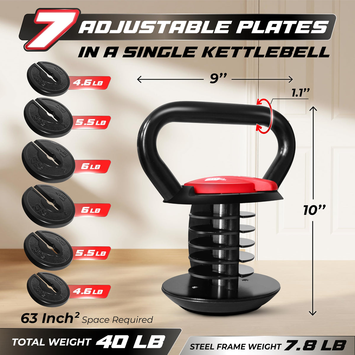 Yes4All Adjustable Kettlebell Set Strength Training Weights - Premium Selection Official Imagery - 3