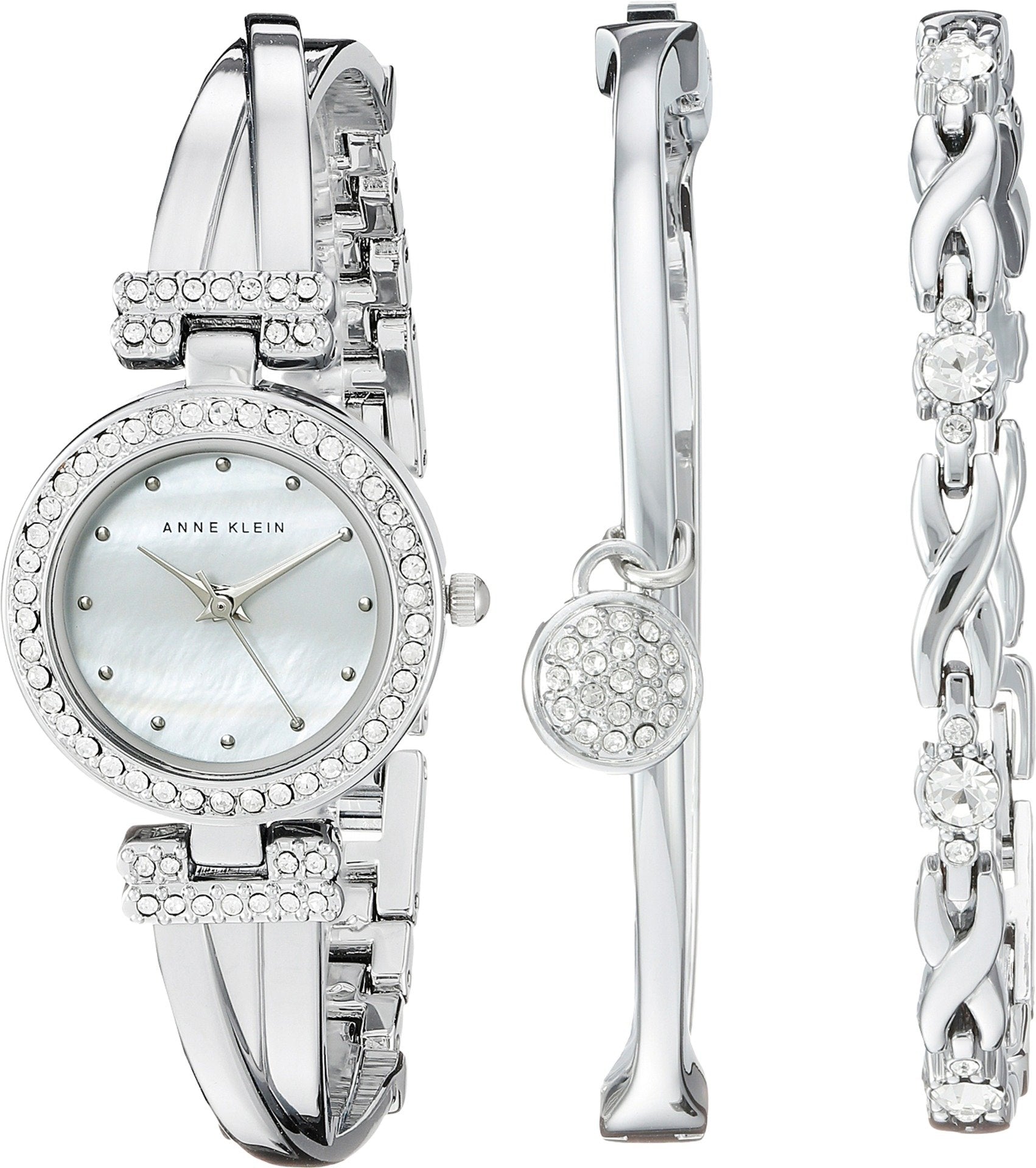 Anne Klein Women's Premium Crystal Accented Bangle Watch and Bracelet - View 6