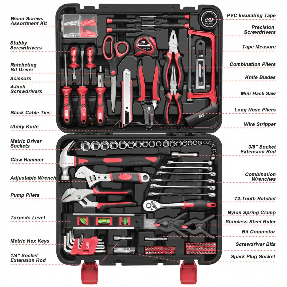Prostormer 259 Piece Home Tool Kit with Portable Storage Box - Prostormer Official Imagery - 4