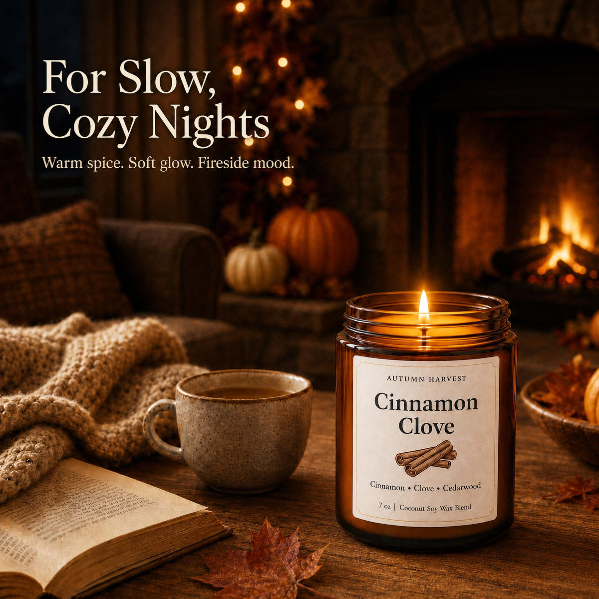 Fall Scented Candle Set of 6 7 oz Soy Candles for Home - YINUO LIGHT Official Imagery - 7